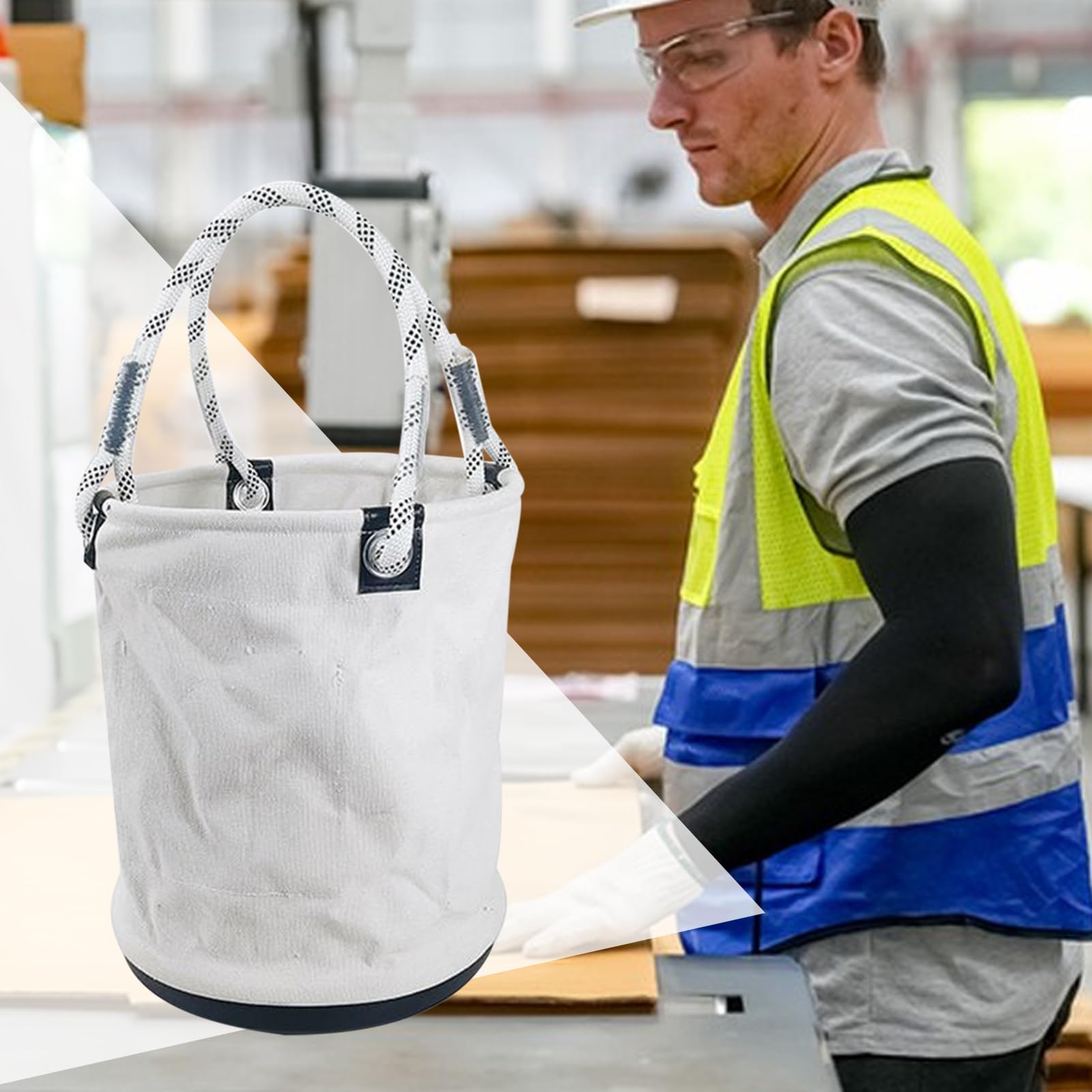 Borsa a secchiello per utensili, custodia per elettricisti, organizer per apparecchiature elettriche, tasca per postazione di lavoro con struttura robusta