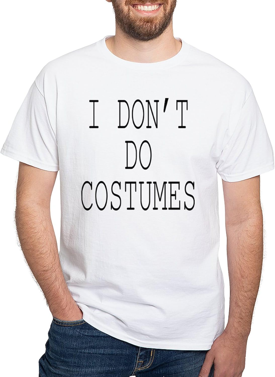 CafePress Halloween Costume White T Shirt Men's 100% Cotton, Classic Graphic White T-Shirt