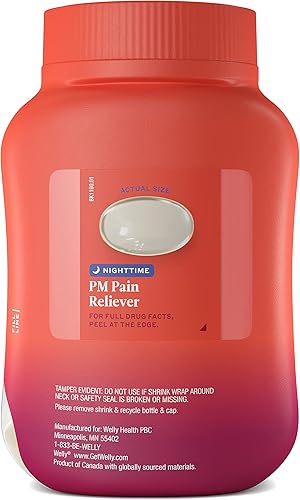 Miniatura 4 de Welly Remedios  Analgésico OTC Pm  Alivio del dolor, Ayuda nocturna para dormir  Acetaminofeno, difenhidramina HCl  Medicamento con ingredientes