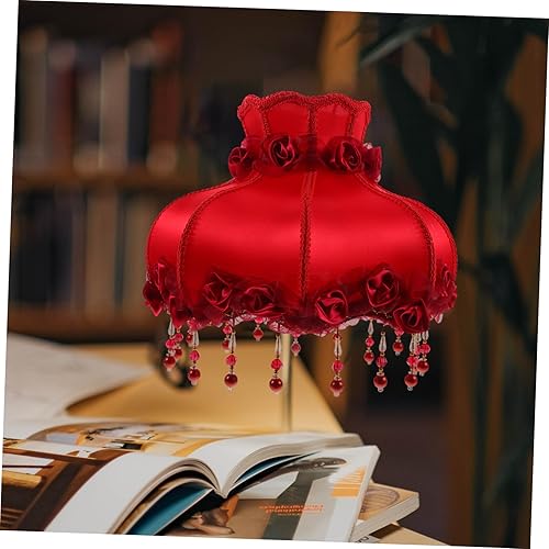 Miniatura 3 de Housoutil Pantalla de lámpara retro europea para casa de campo, accesorio de pantalla de lámpara bohemia, pantalla rústica, pantalla de lino,