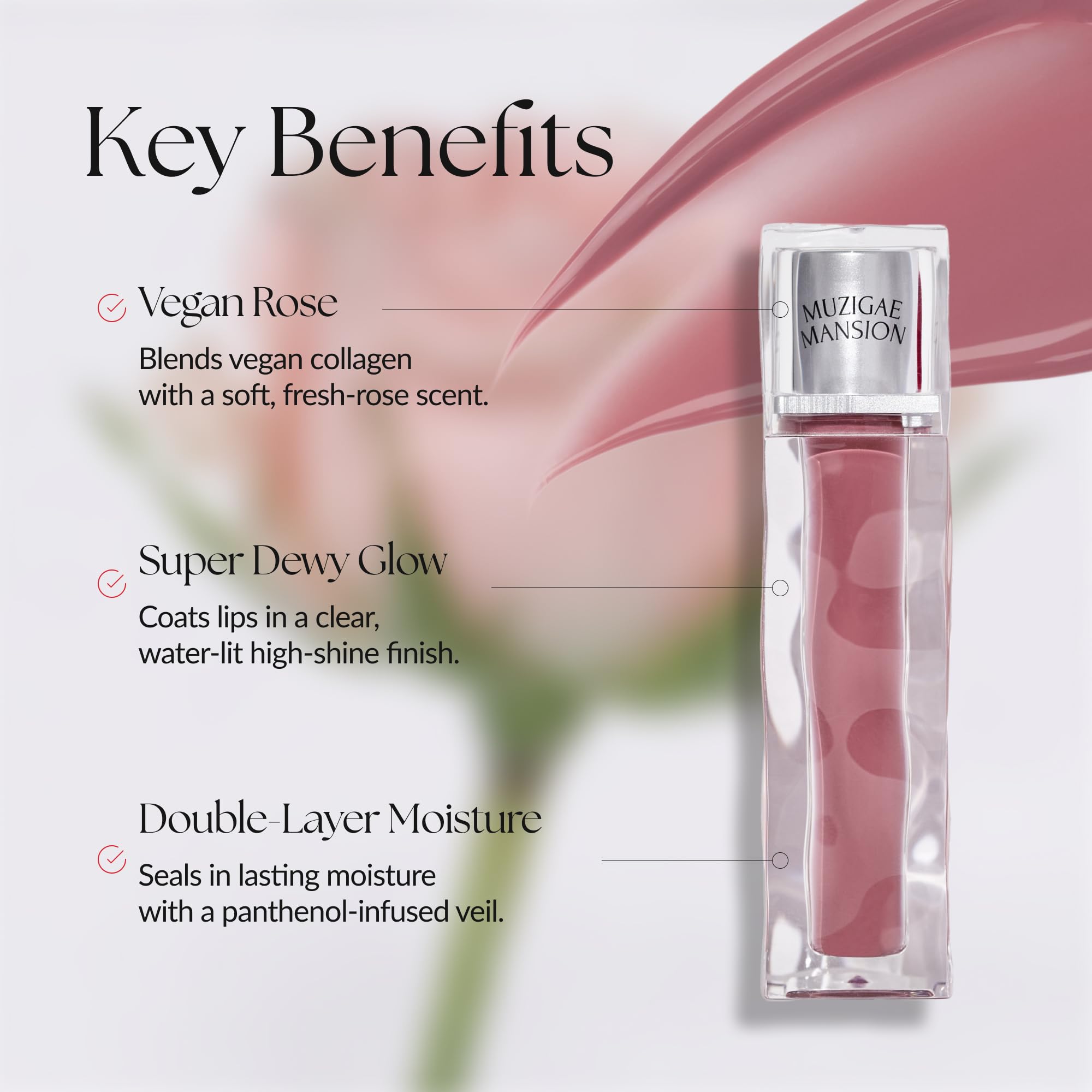 MUZIGAE MANSION, Uzun Süre Parlak Görünüm Sunan Lip Gloss MUZIGAE MANSION Icy Glow (09 Chill)
