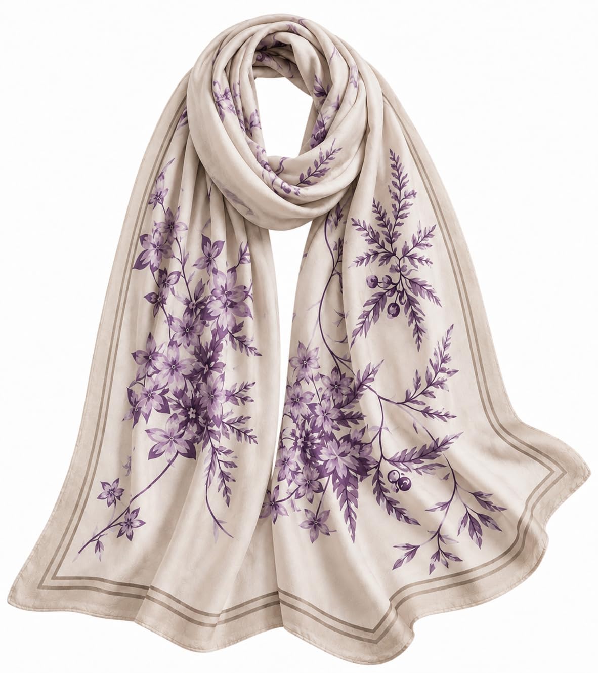 Blue Mist-Petal-Print premium 80 * 190 cm scarf with Elegant Bloom Pattern || soft floral lightweight.-picture-12