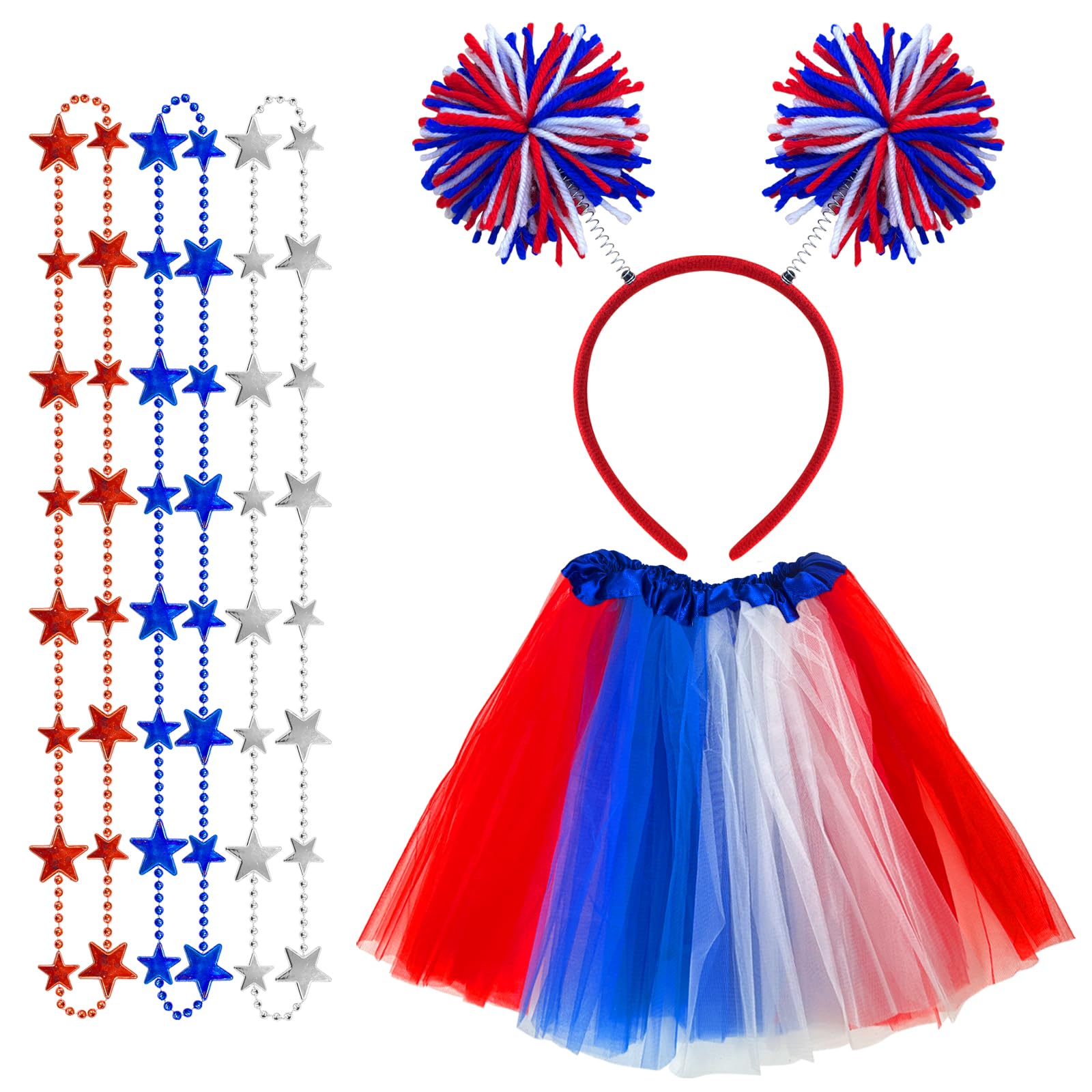 4th of July Costume Accessories Set for Women USA Accessories Independence Day Tutu Skirt Parade Party Accessories