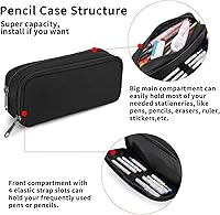 Vista 4 de Della Gao Estuche para Lápices de Gran Capacidad, Estuche Organizador de Lápices Estético para Artículos de Oficina, Bolsa Multifuncional Simple
