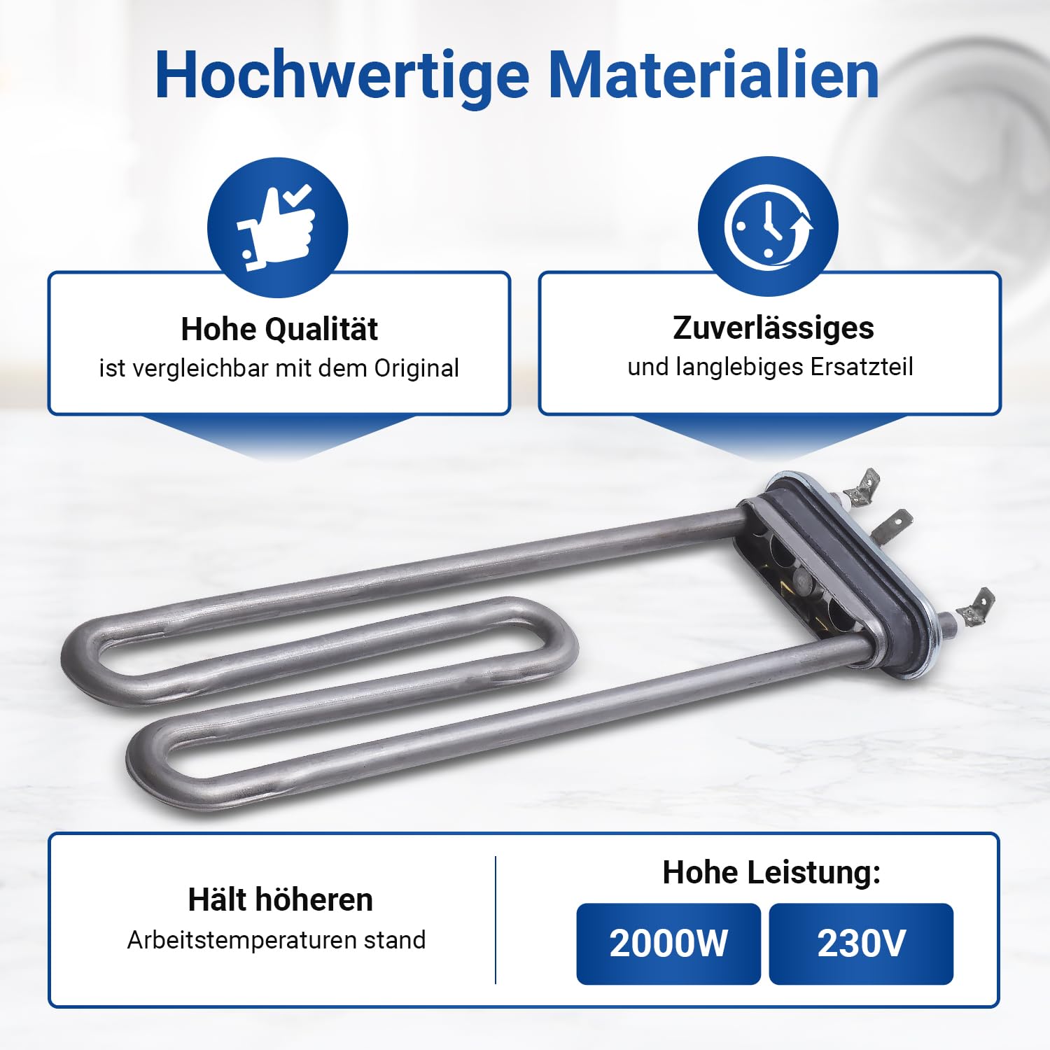 Spares2go Heizelement Für Waschmaschine – 2100 Watt, 280 Mm, Passend Für Viele Miele Modelle