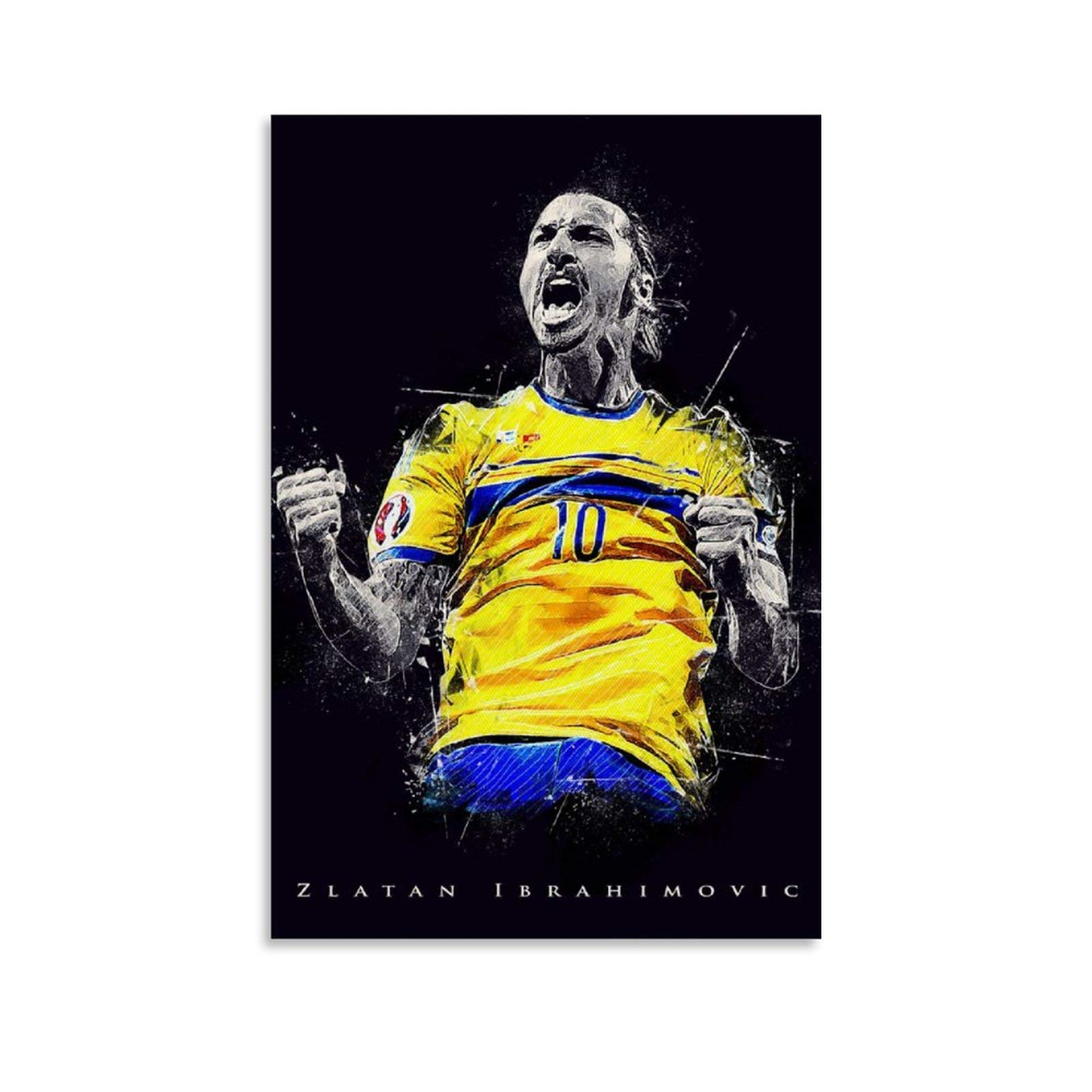 Lkjhlk Unframe-Style1 Zlatan Ibrahimovic Poster Soccer Football Sport Poster 4 Canvas Wall Decor Art Painting Print For Office Living Room Dorms Homes - Gifts For Boyfriend Man 16X24inch(40X60cm)