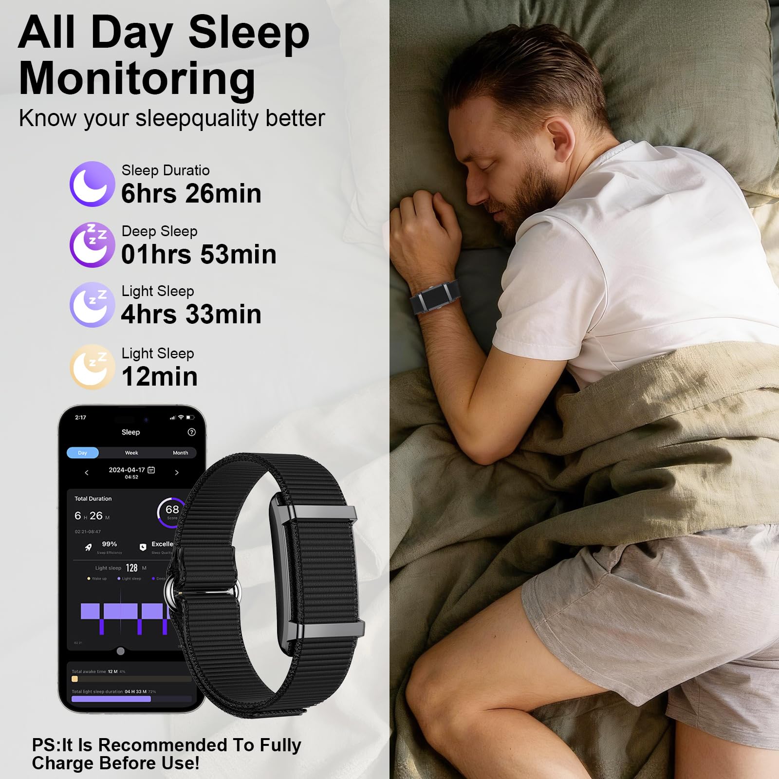 Amazon.com: Smart Bracelet Fitness Trackers for Men Women, Smart