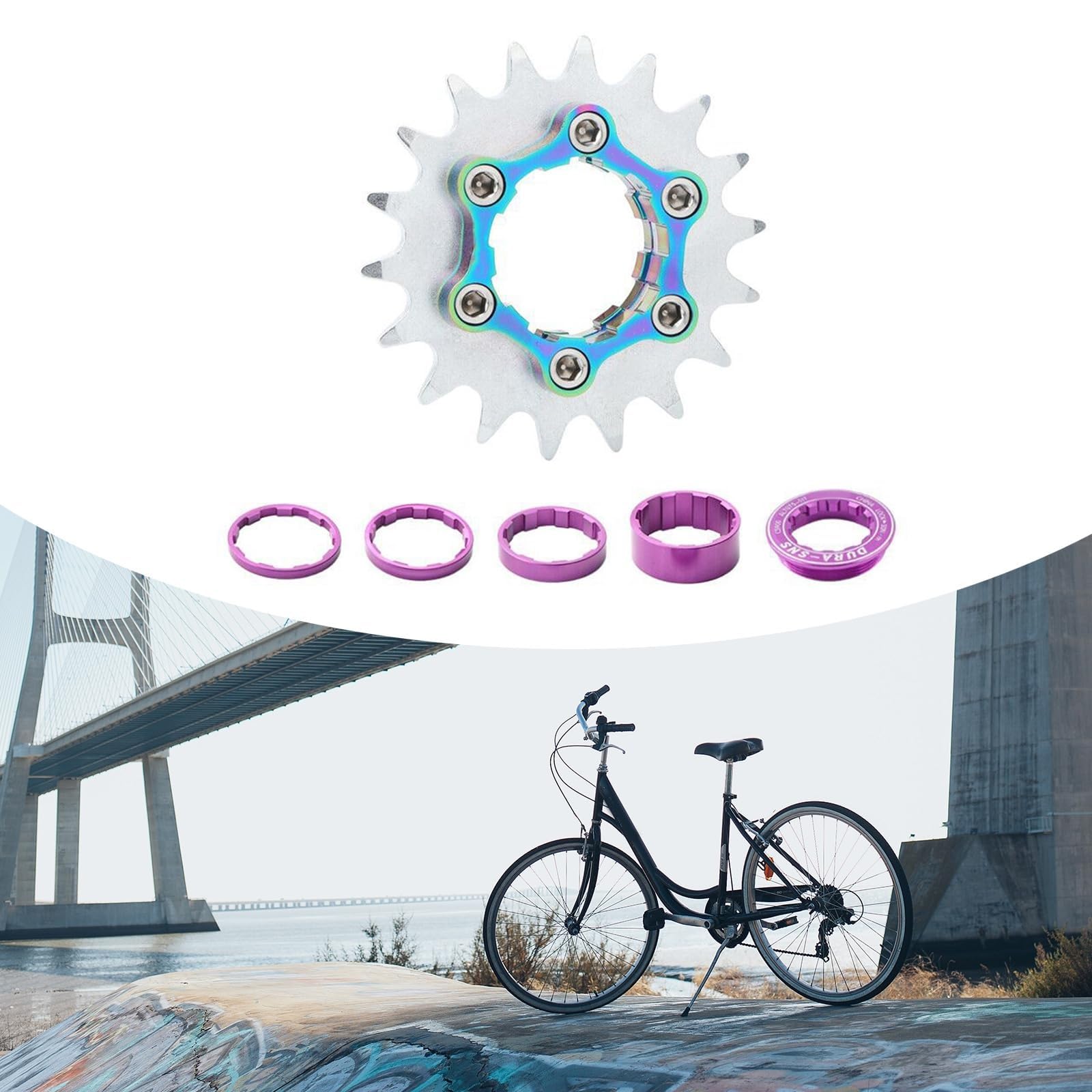 mtb zu rennrad umbauen Singlespeed Umbausatz für - 16T 18T Ritzel mit Distanzstücken & Verschlussring - Aluminium Kassette Umbau Kit für Fahrrad Nabe Farbe:POLAR WHITE Militär Handschuhe kaufen | Tactical Espionage Action