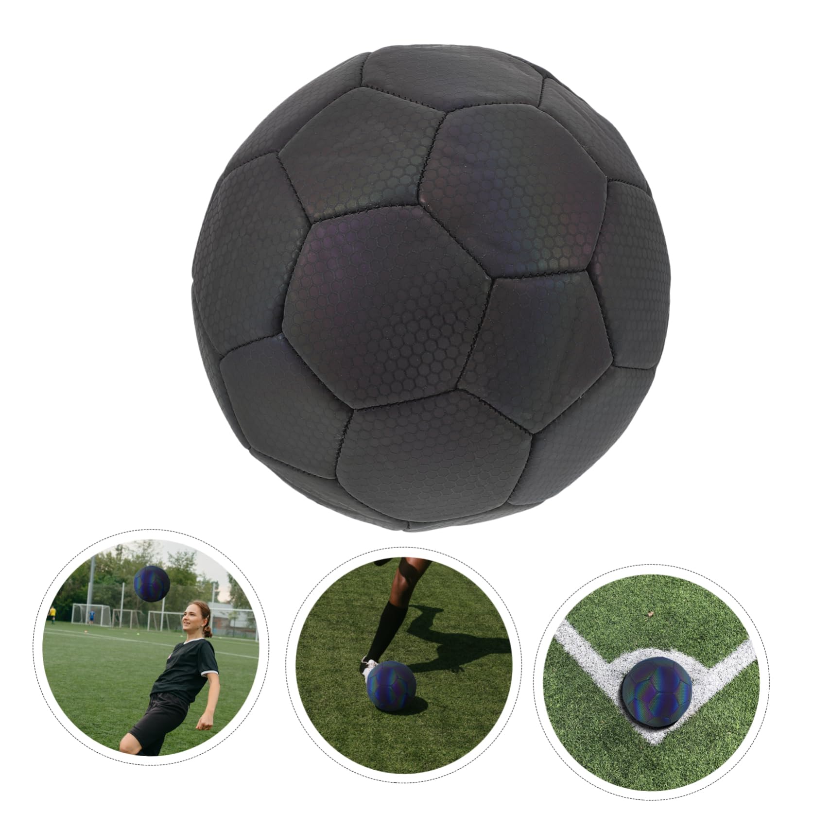 SUPVOX Balón de Fútbol Holográfico Reflectante Brillante para Partidos de Entrenamiento de Fútbol ​​tamaño 5