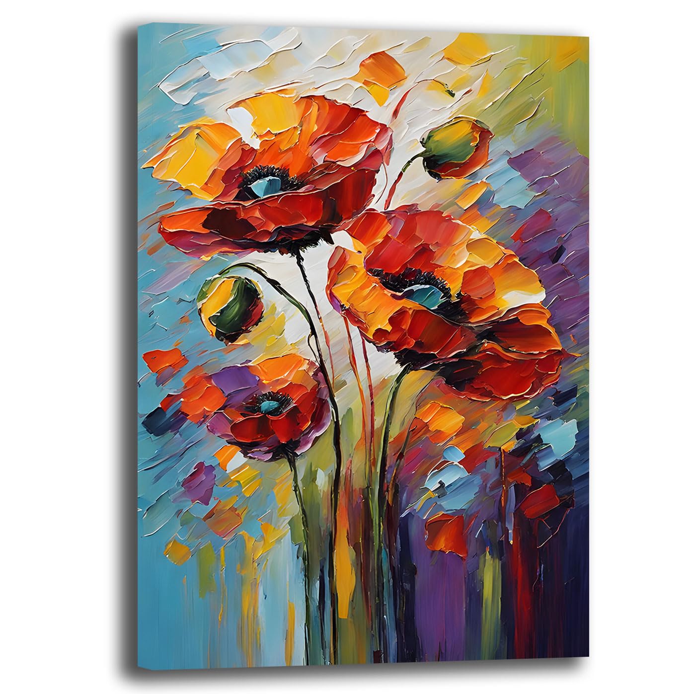 Printerland Quadro Moderno Soggiorno FIORI Astratto Quadri moderni da Parete XXL grande Stampa su tela Canvas Decorazione Murale muro Arredo Camera da letto Cucina (8, 70x100 cm)