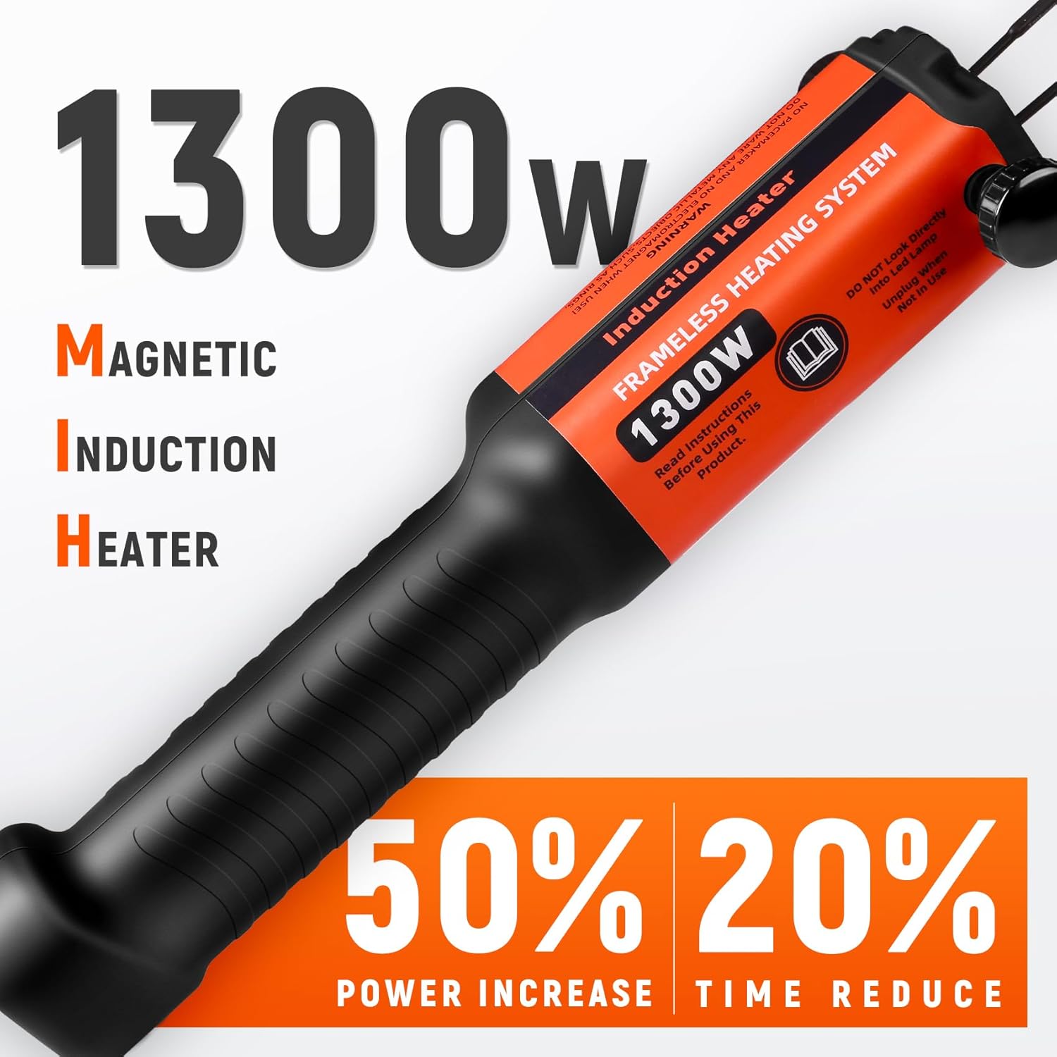 Upgrated Magnetic Induction Heater Kit, 1300W 110V Induction Heater Bolt Removal with 4 Coils and Box, Hand Held Induction Bolt Removal Tool, Heat Induction Tool for Rusty Screw Removing