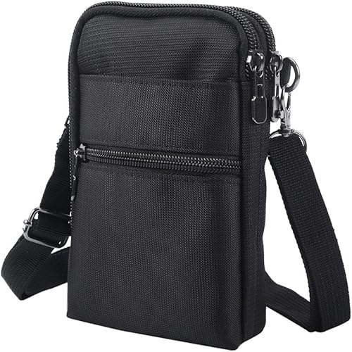 Miniatura 1 de Sinbomay Riñonera cruzada para teléfono celular con bloqueo RFID, de nailon resistente al agua, estilo casual y a la cintura, cartera cruzada, bolsa