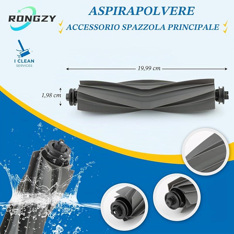 Set de accesorii 26 piese RongZy pentru aspirator Dreame X40 Ultra Complete, L40 Ultra, X40 Master, P50 Pro Ultra, conținând 2 perii principale, 6 perii laterale, 6 lavete mop, 6 filtre, 4 saci de praf