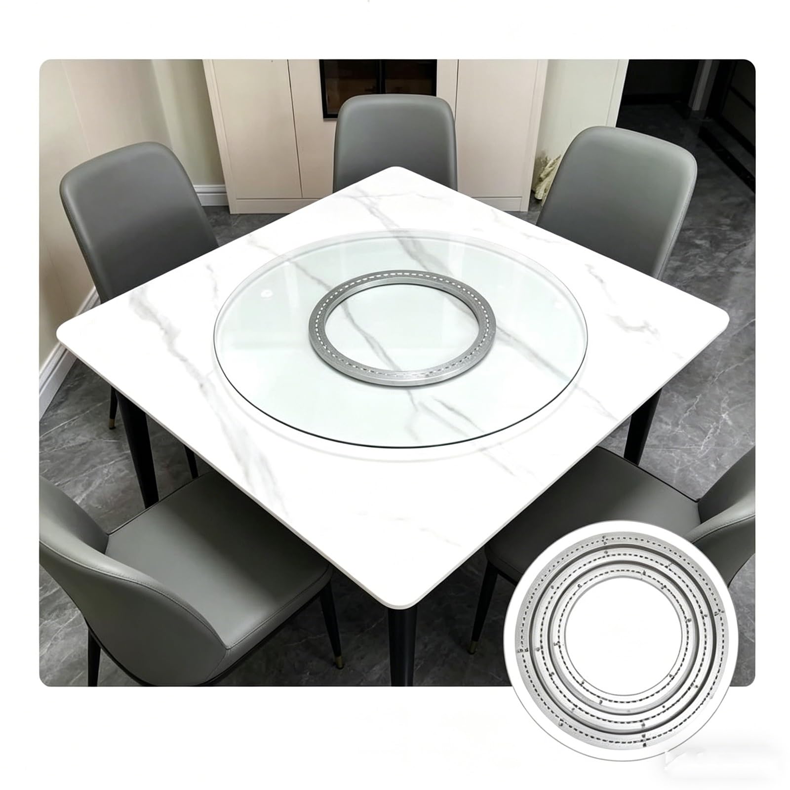 Rodamientos De Plataforma Giratoria,Pista Giratoria,Lazy Susan Giratoria | Placa Giratoria,Plato Giratorio,Metal De Aluminio,Para Hardware De Rodamiento De Plato Giratorio(450mm(18 inches))
