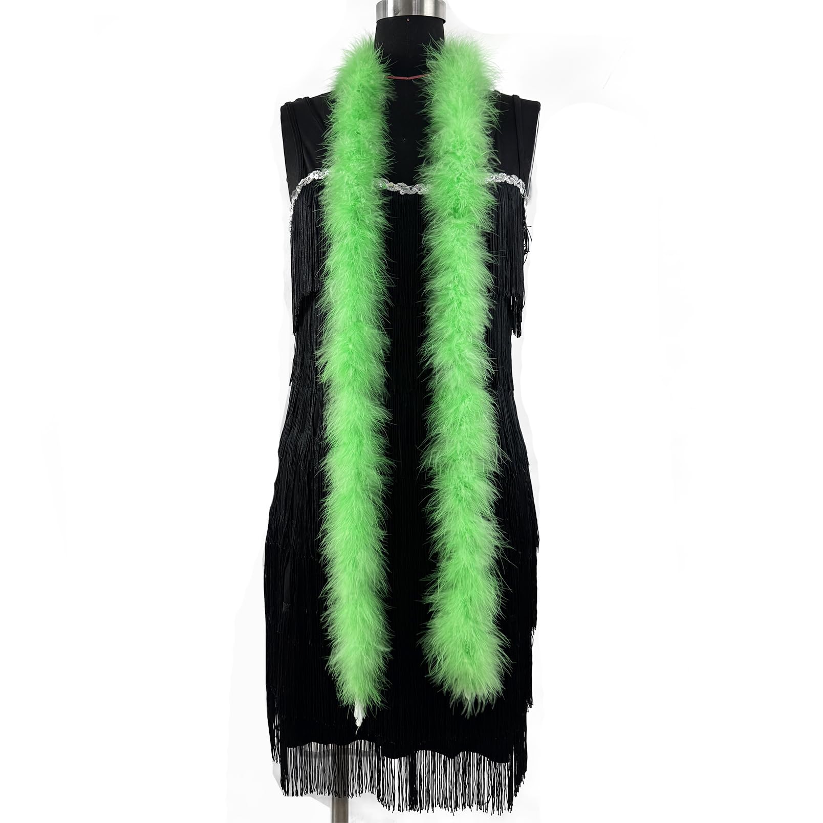2 Yards 20g Fluffy Marabou Feather Boa for DIY Craft Sewing Trim Home Wedding Party Decoration-Green