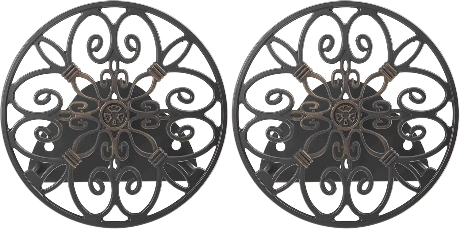Liberty Garden Products 670 Wall Mounted Decorative Hose Butler, Holds 125-Feet of, Black (Pack of 2)