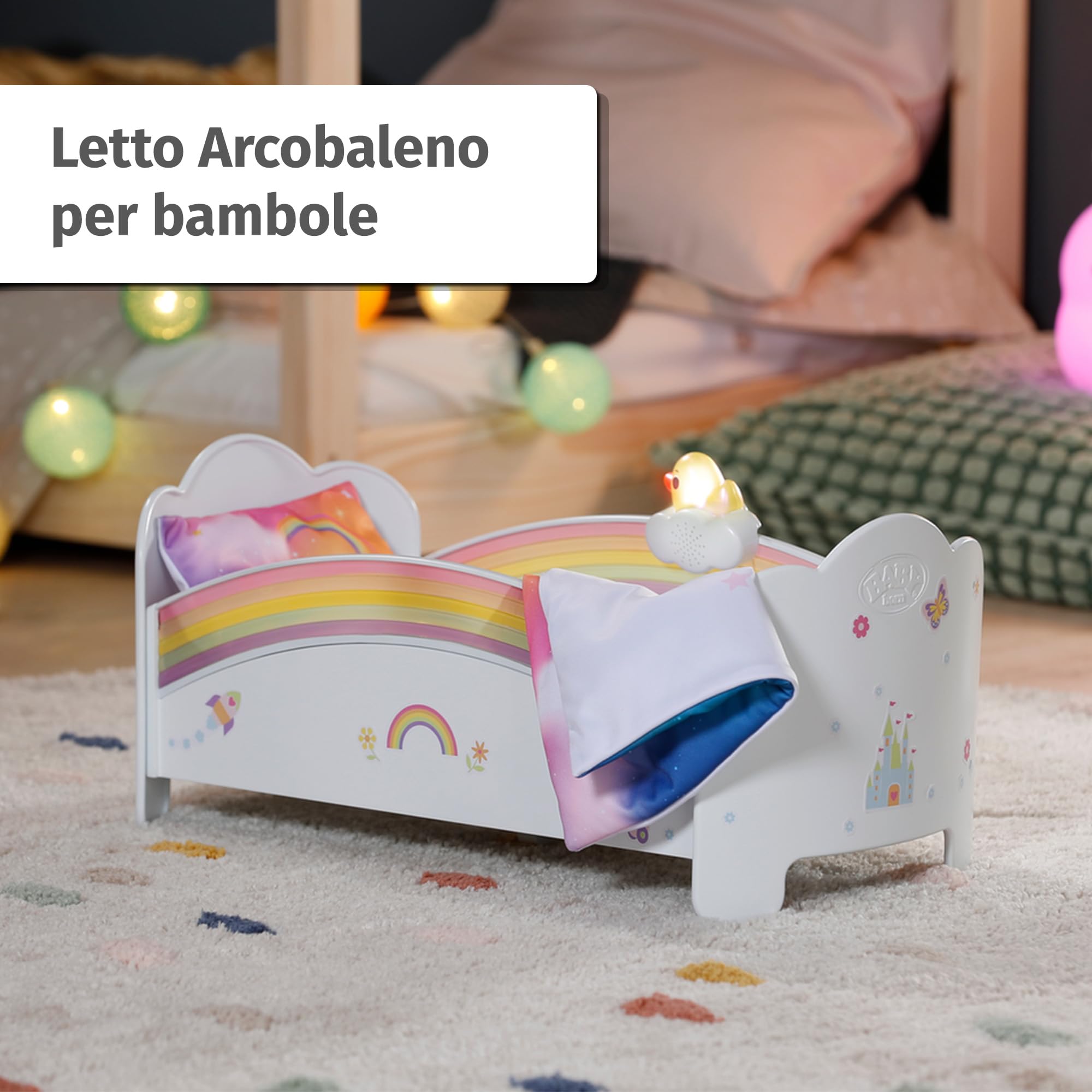 BABY born Letto arcobaleno con luce e ninna nanna