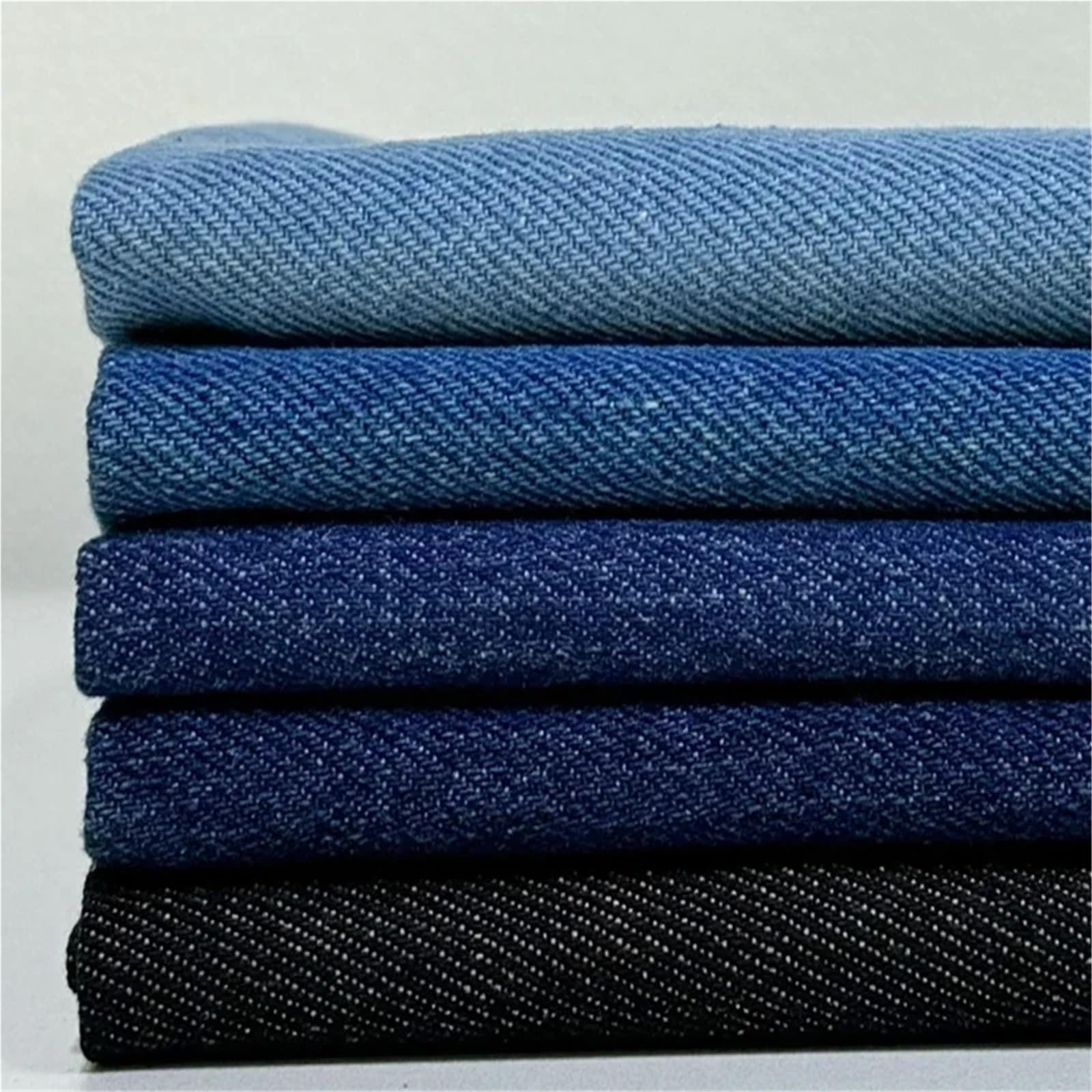 Tela Vaquera De AlgodóN Tela vaquera de sarga algodón por metro for pantalones vaqueros, ropa, vestidos, bolsos, zapatos, sombreros, tela costura, usable, azul y negro Tela De Costura(Medium Blue 2)