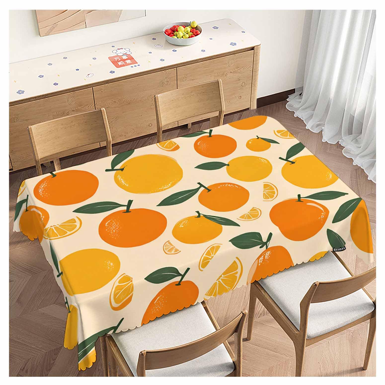 Nappe de table oranges et citrons au design tropical de qualité