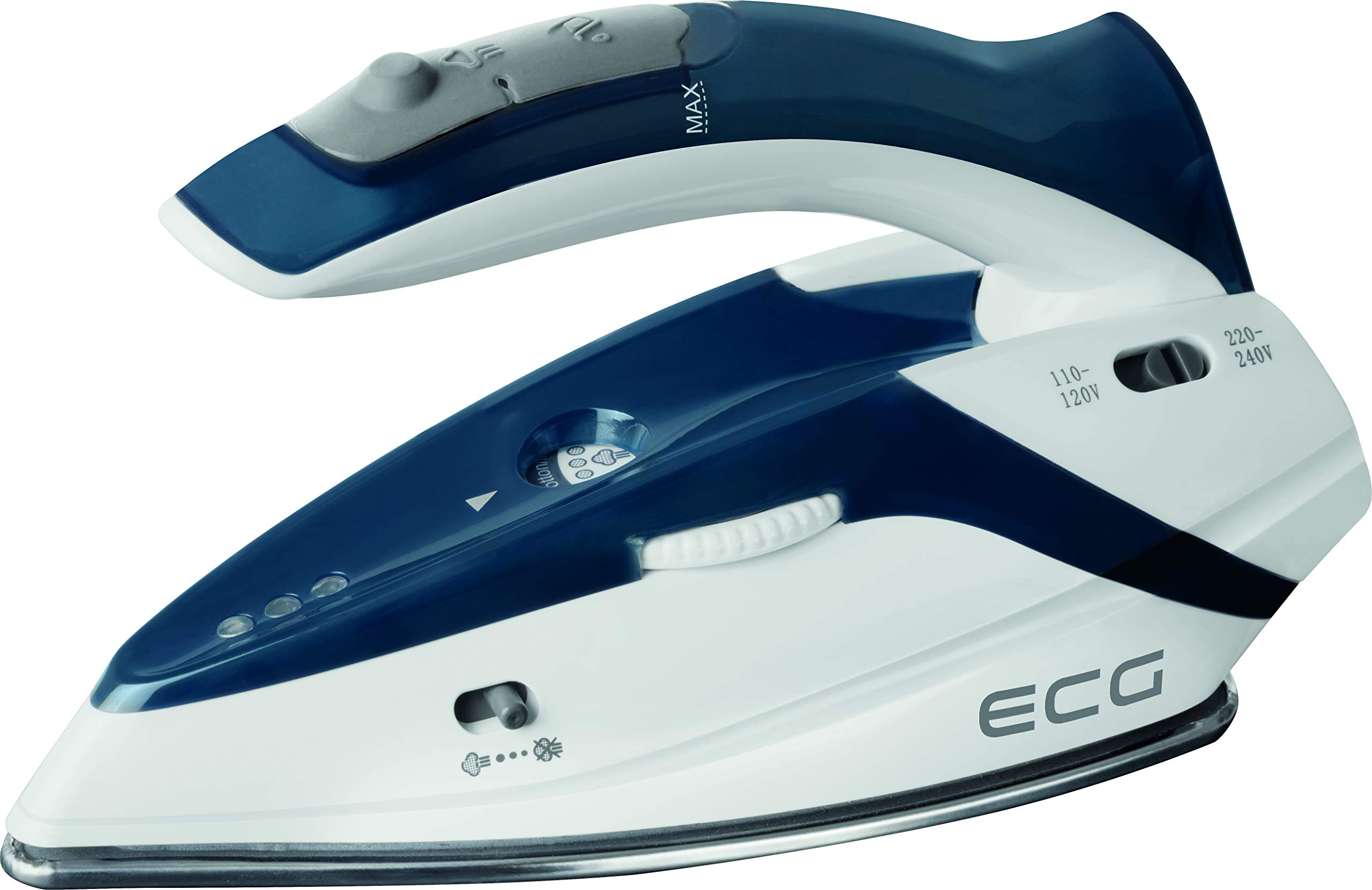 ECG NZ 210 Travel - Plancha de vapor, plástico, color blanco y azul