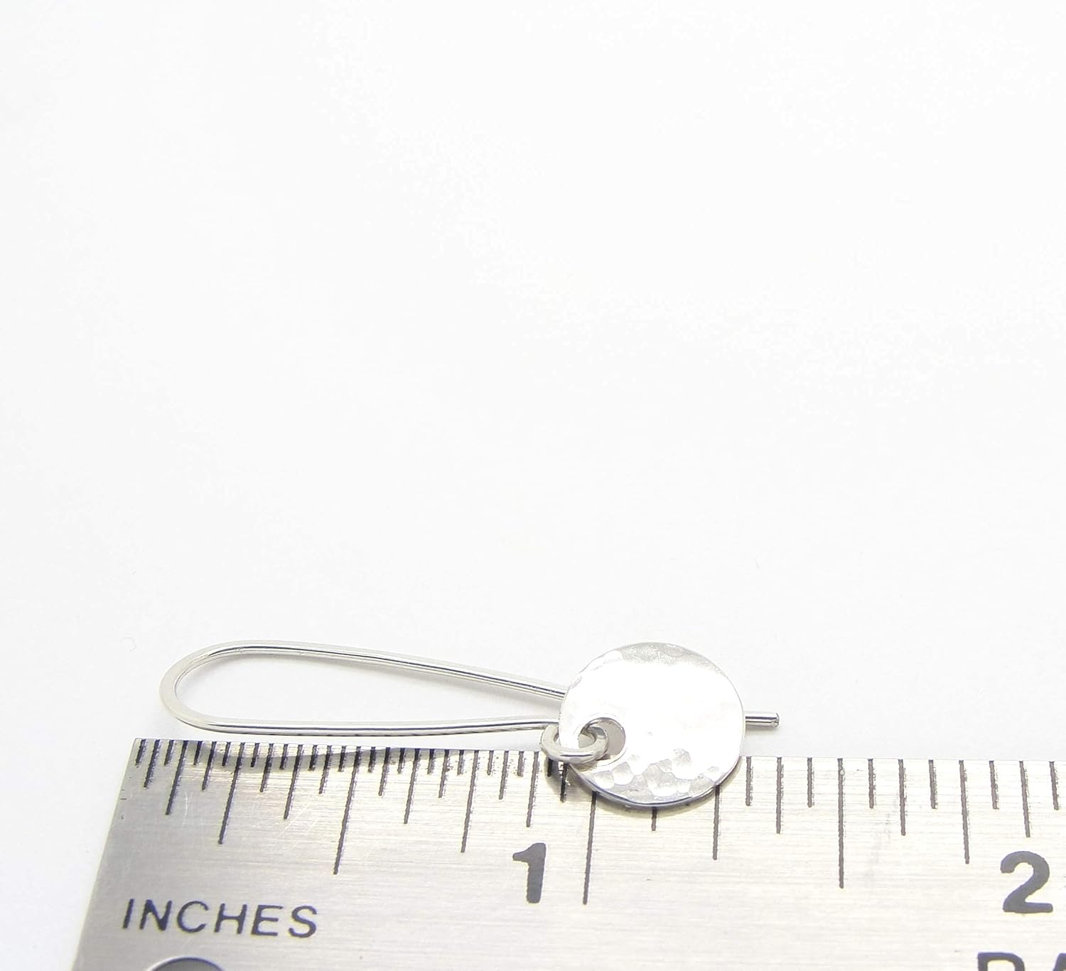 Lightweight Sterling Silver Hammered Tiny 3/8 Inch Wide Disc Earrings