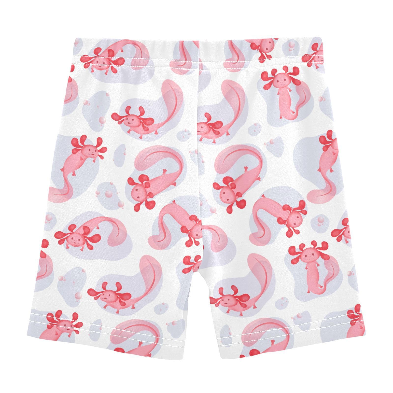 JHKKU Girls Cute Axolotl Shorts Cotton Cartwheel Bike Kids Biker Under Dress Dance Short Girl Clothes 4T