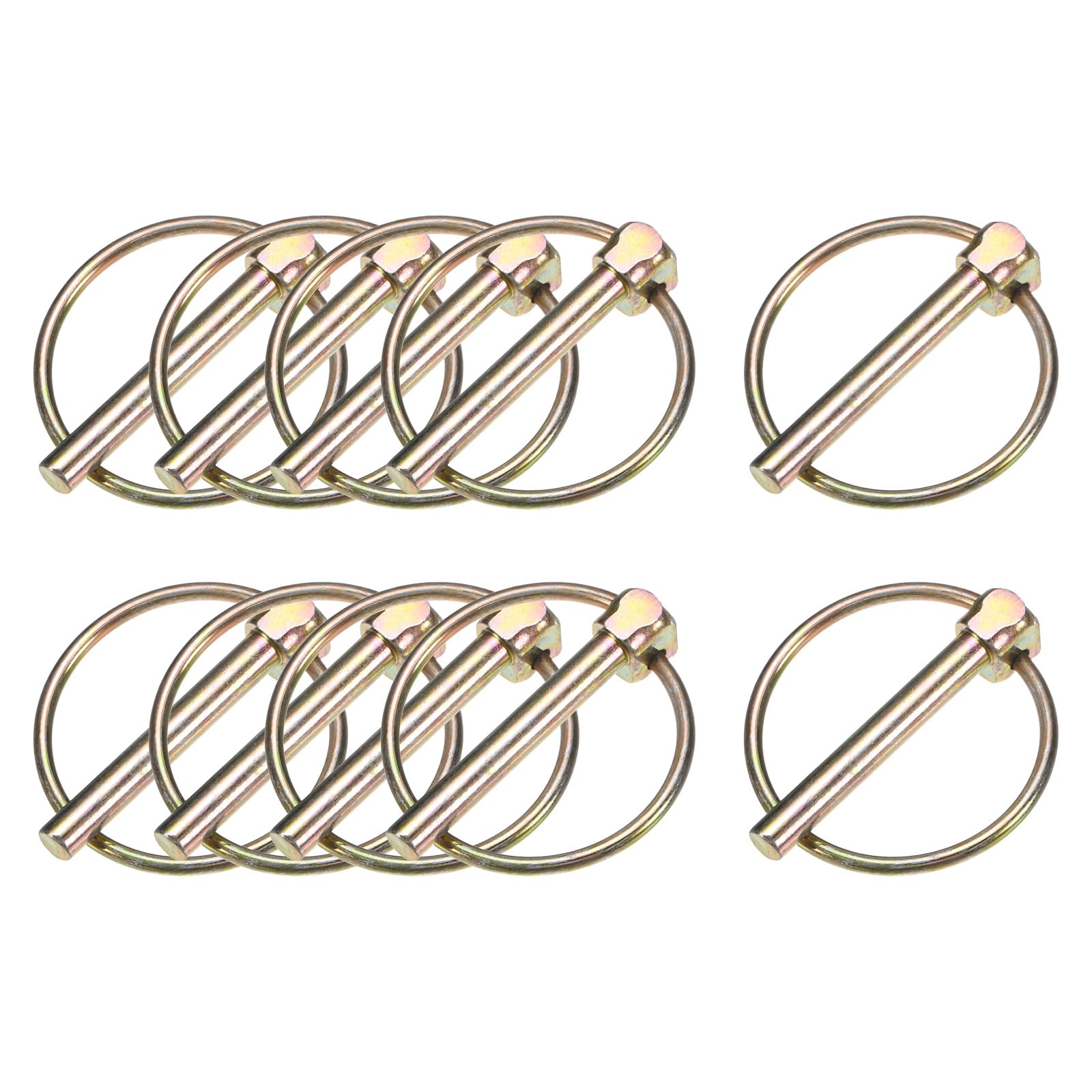M METERXITY 10-Pack 1/4" Linch Pin with Ring