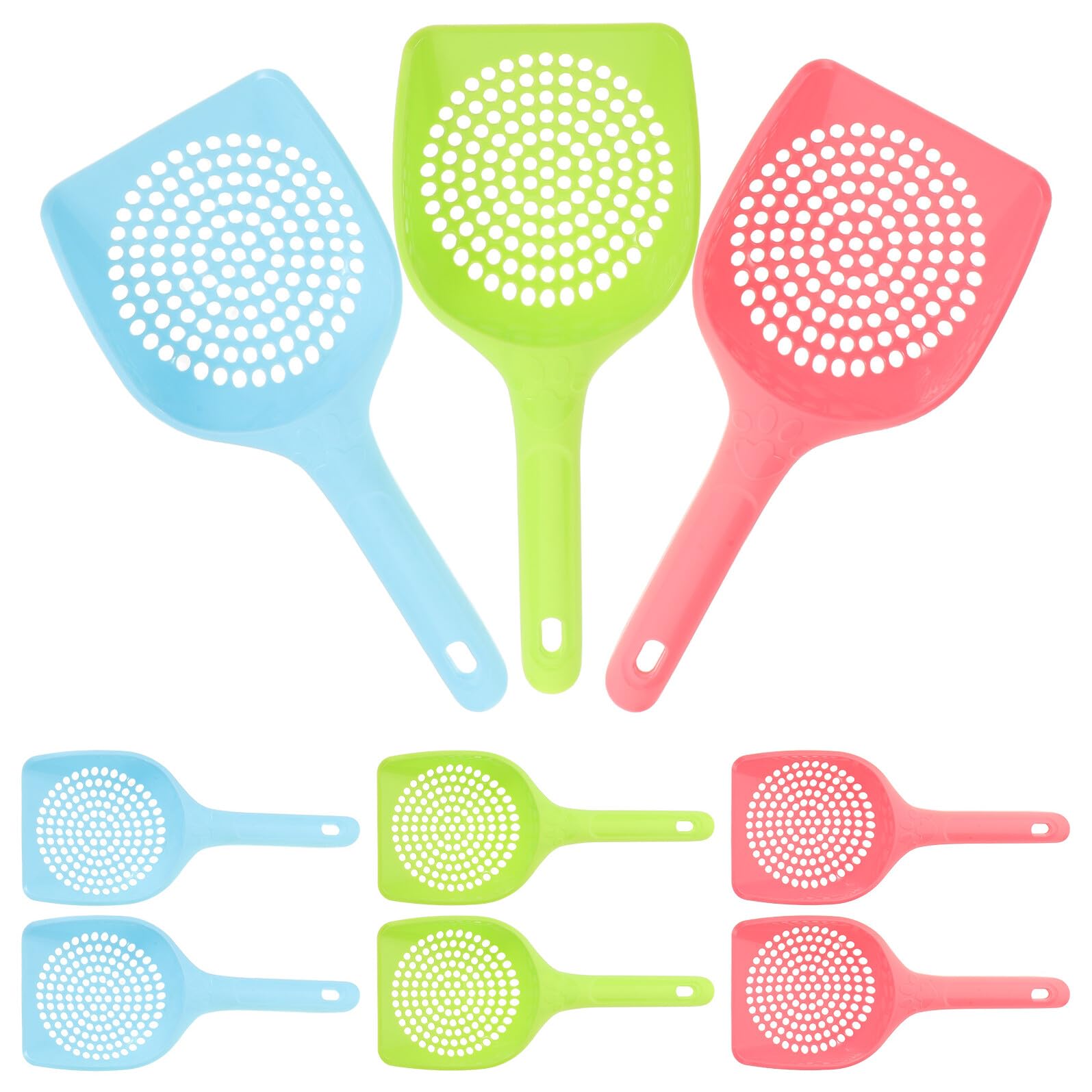 15 Pezzi Paletta Lettiera Gatti con Fori Fini per Sieve Litter Box Scoop Ergonomico in Plastica Resistente per Pulizia Veloce di Gatti e Cani Kit Raccolta Escrementi Pet
