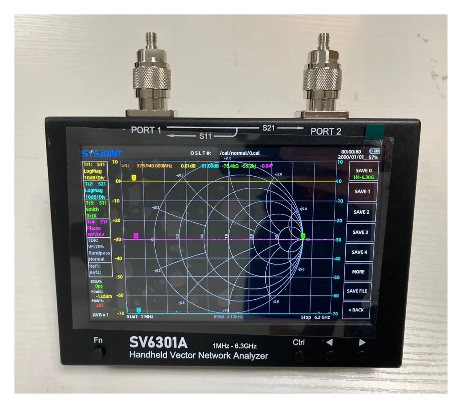 Analizador de espectro, Analizador de red vectorial portátil SV6301A 6,3 GHz, VNA, S11 50 dB, S21 75, 8 GB almacenamiento