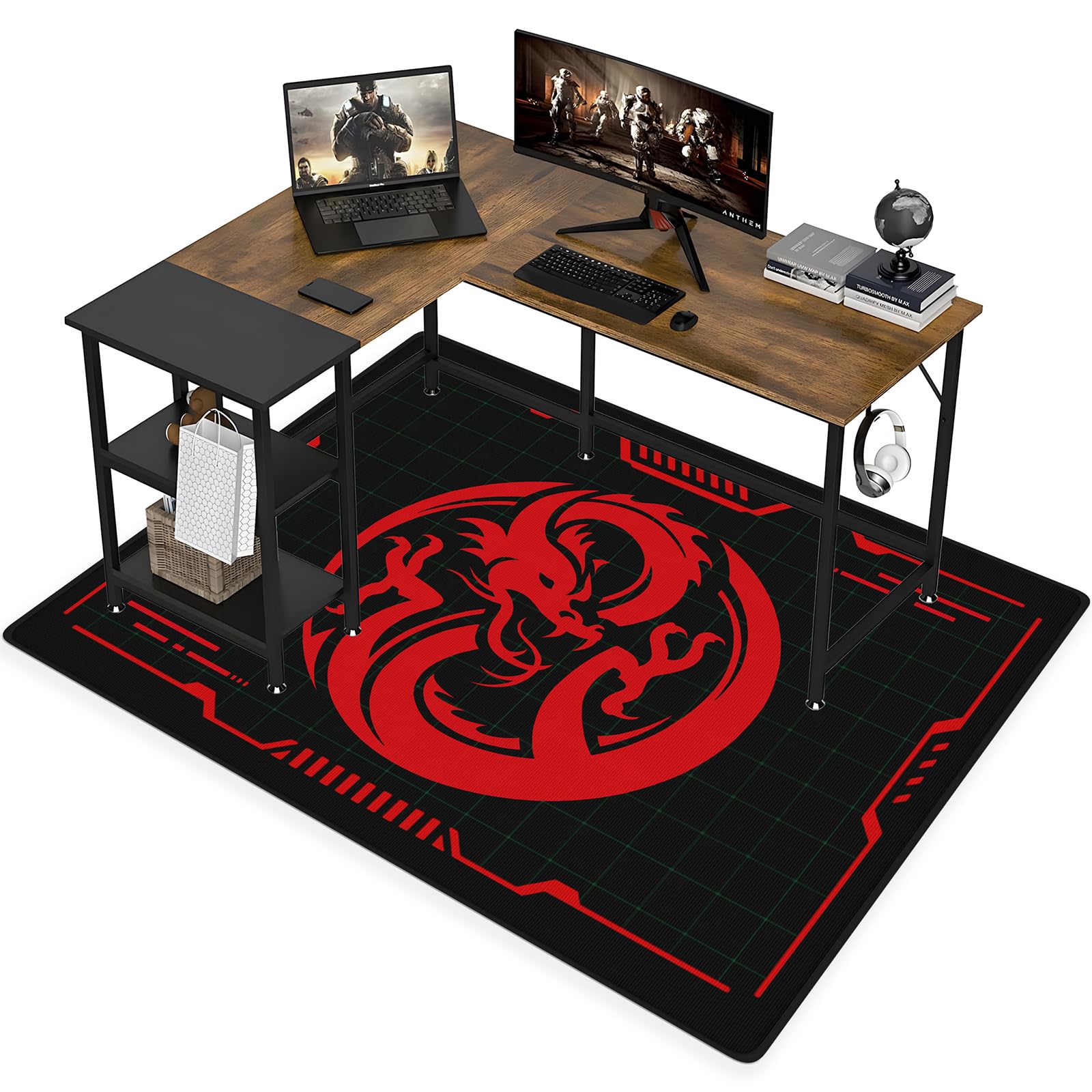 Tapis de protection de sol pour chaise de bureau, 160 cm x 130 cm, convient pour les sols en bois dur et en carrelage. Le tapis de protection convient aux chaises dans les bureaux, les salles