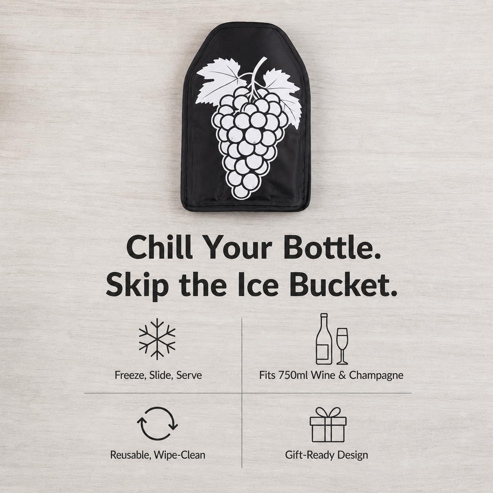 Ice Wine Bag, Beer Cooler, Wine Refrigerator, Wine Bottle Cooler, Suitable for Champagne or White Wine, Chilled Beer, Parties, Wine Cooling Bucket — Amazon image 3