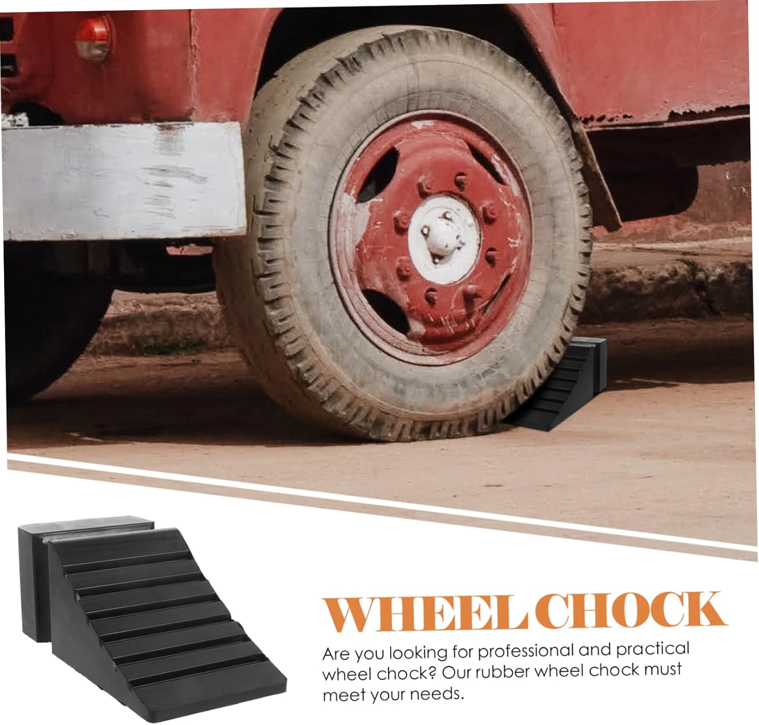 Track Wheel Chock Tire Wheel Chock for Truck Car Small Portable Lightweight