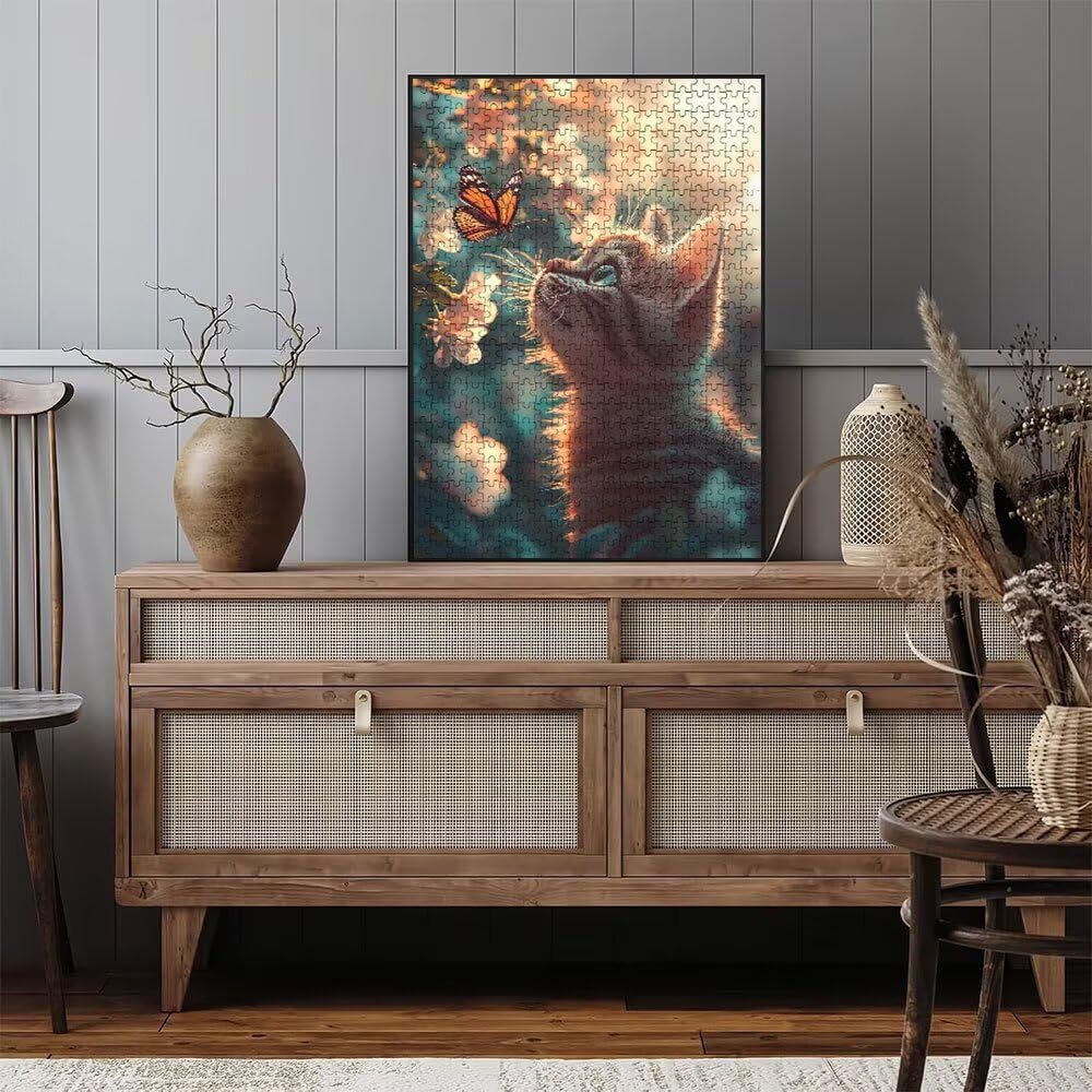 Puzzle dla dorosłych, 5000 elementów, 5000 elementów, fantazyjne puzzle z motywem kwiatu i kota, imponujące klasyczne puzzle, wymagające gry rodzinne, do dekoracji domu i prezentów DX0YL2-692