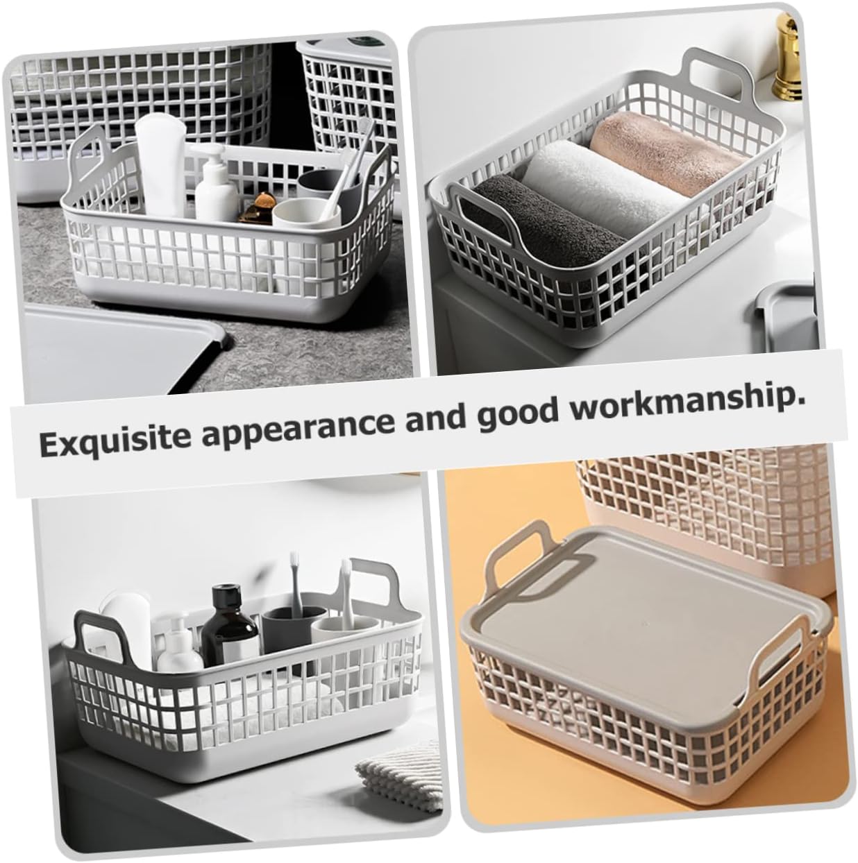 BESTYASH Plastic Laundry Hamper with Lid and Comfortable Handles Capacity Household Storage Basket for Clothes Towels Multi Functional Organizer for Bedroom Bathroom Nursery and Office