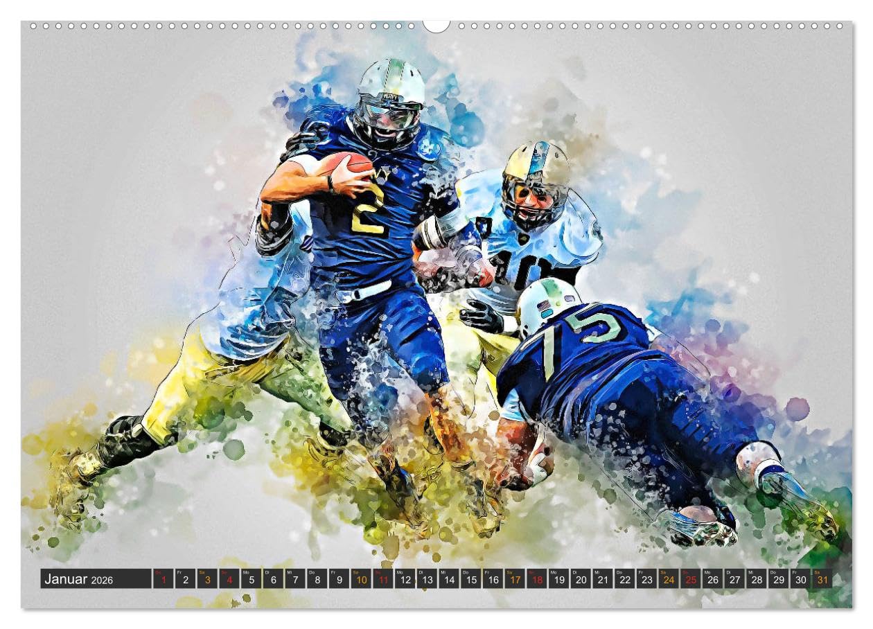 American Football extrem (Wandkalender 2026 DIN A2 quer), CALVENDO Monatskalender: American Football, Teamsport der Extra-Klasse - beispiellose ... Kraft und Taktik. (CALVENDO Sport)