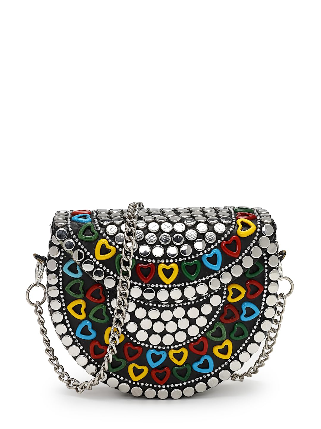 anekaant Metal Mirage Heart Enamel Embellished Clutch For Ladies | Party & Wedding Handbag-picture-18