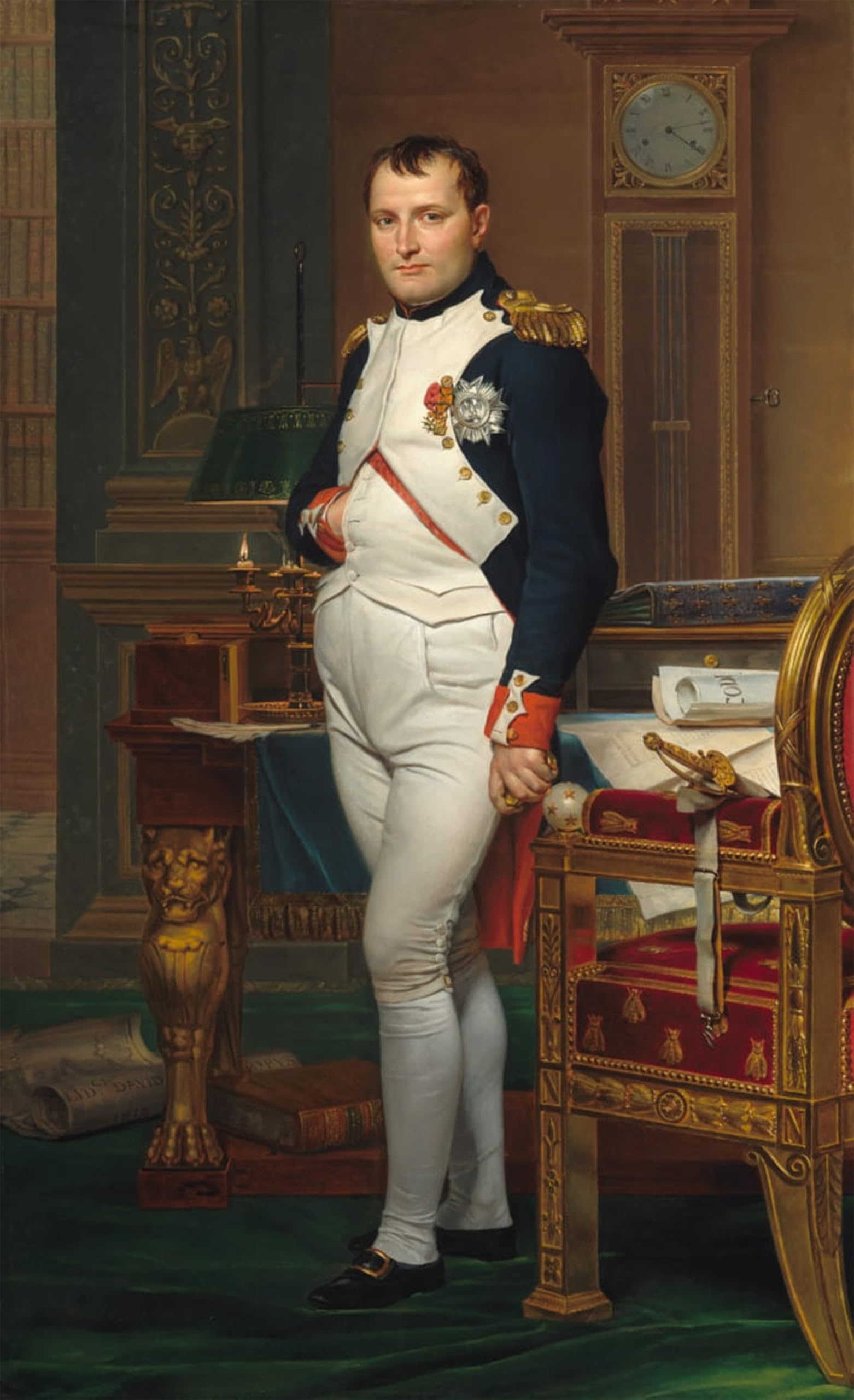 ARTXLXXBN Famous Art Print Poster Vintage Wall Art the Emperor Napoleon in His Study At the Tuileries by Jacques Louis David Canvas Art Poster for Home Decor 60x90cm