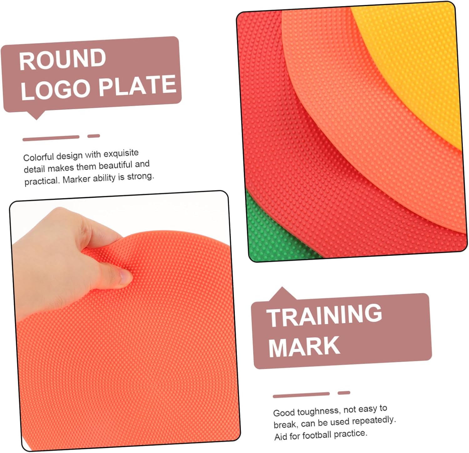 BESPORTBLE Football Training Logo Plate 5pcs Soccer Training Markers Flat Disc Markers