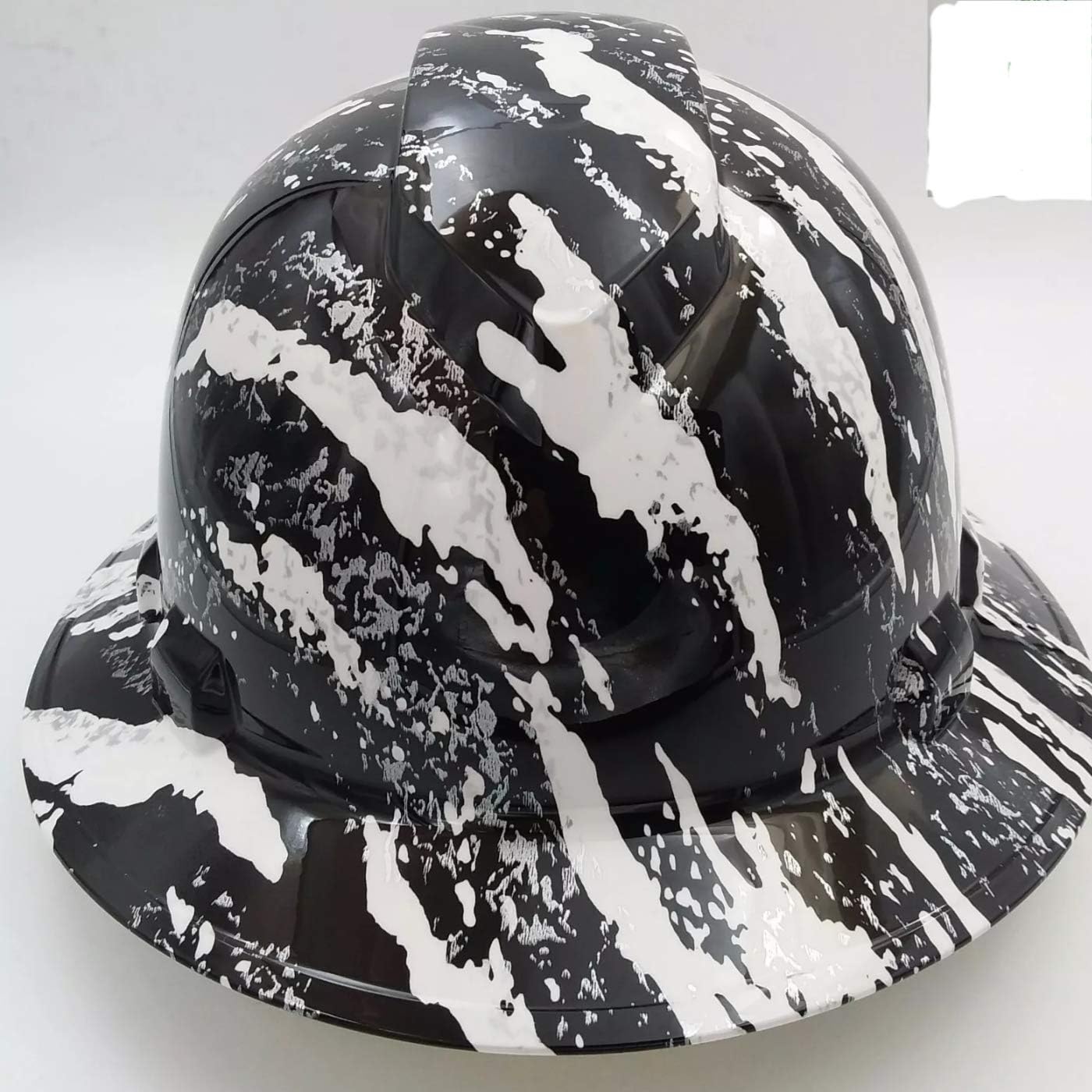 Wet Works Imaging Customized Pyramex Full Brim White Urban Camo Hard Hat with Ratcheting Suspension