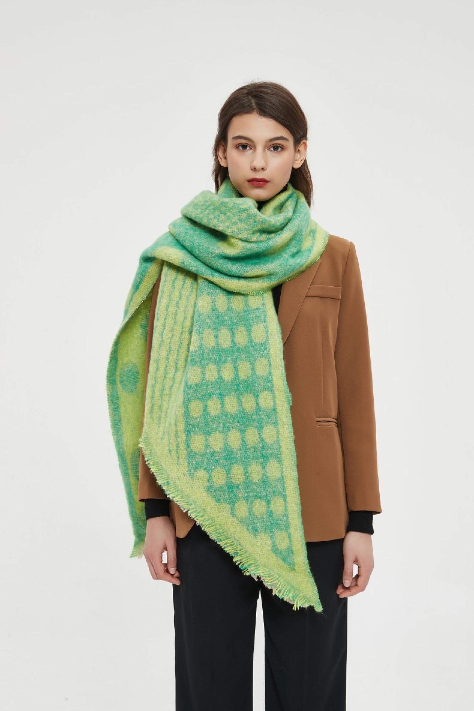 Sciarpa Donna Scialle Uomo Scialle con Sciarpa Smussata con Motivo Leopardato A Scacchi Autunno E Inverno