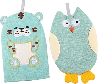 Toddmomy 2 Peças De Luvas De Esfoliação Luvas Infantis Luvas Infantis Luvas De Banho Luvas De Banho Luvas De Banho Para Crianças Banho Artigos De Toalete De Algodão Luvas De Banho