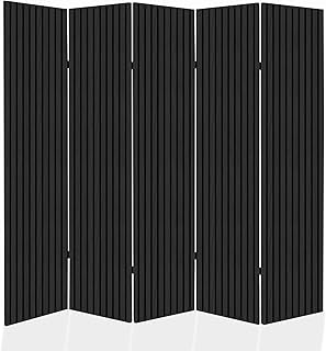 Paravent Raumteiler Holz 225x172 cm, 5-teilig einseitig, Sichtschutzwand
