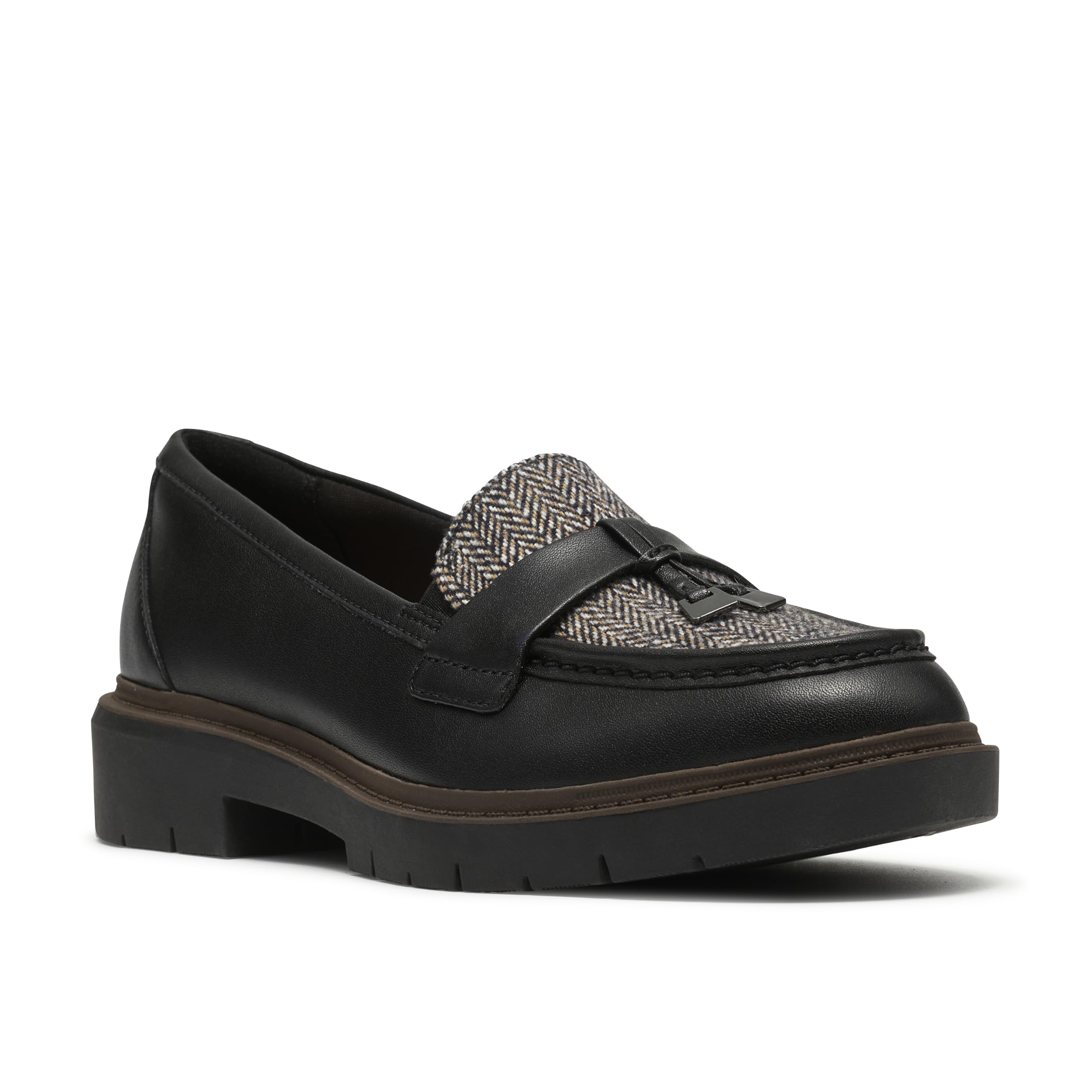 Clarks Damen Westlynn Bella, Schwarzes Kombi-Leder, 6 – Ansicht 4