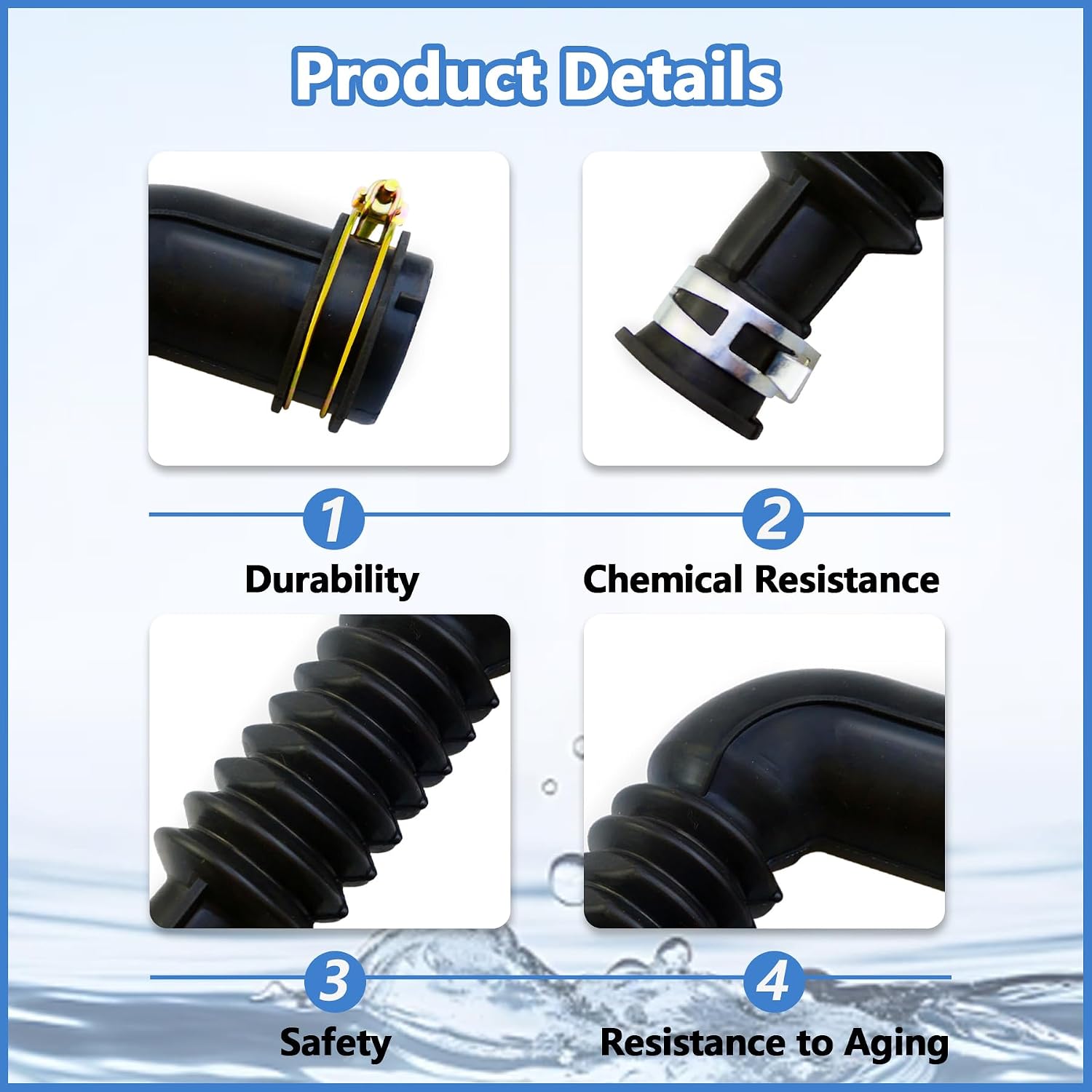 DC97-21561A Washer Drain Hose Fit for Sam-sung Washer Machine Models WA50R5200AW/US WA50R5400AW/US WA51A5505AC/US WA51DG5505AWUS