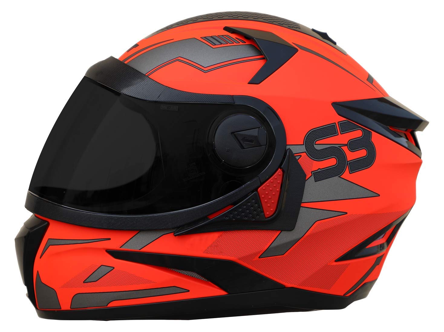 Steelbird SBH-17 Terminator Full Face Graphic Helmet in Glossy Fluo Finish with Smoke Visor-image-23