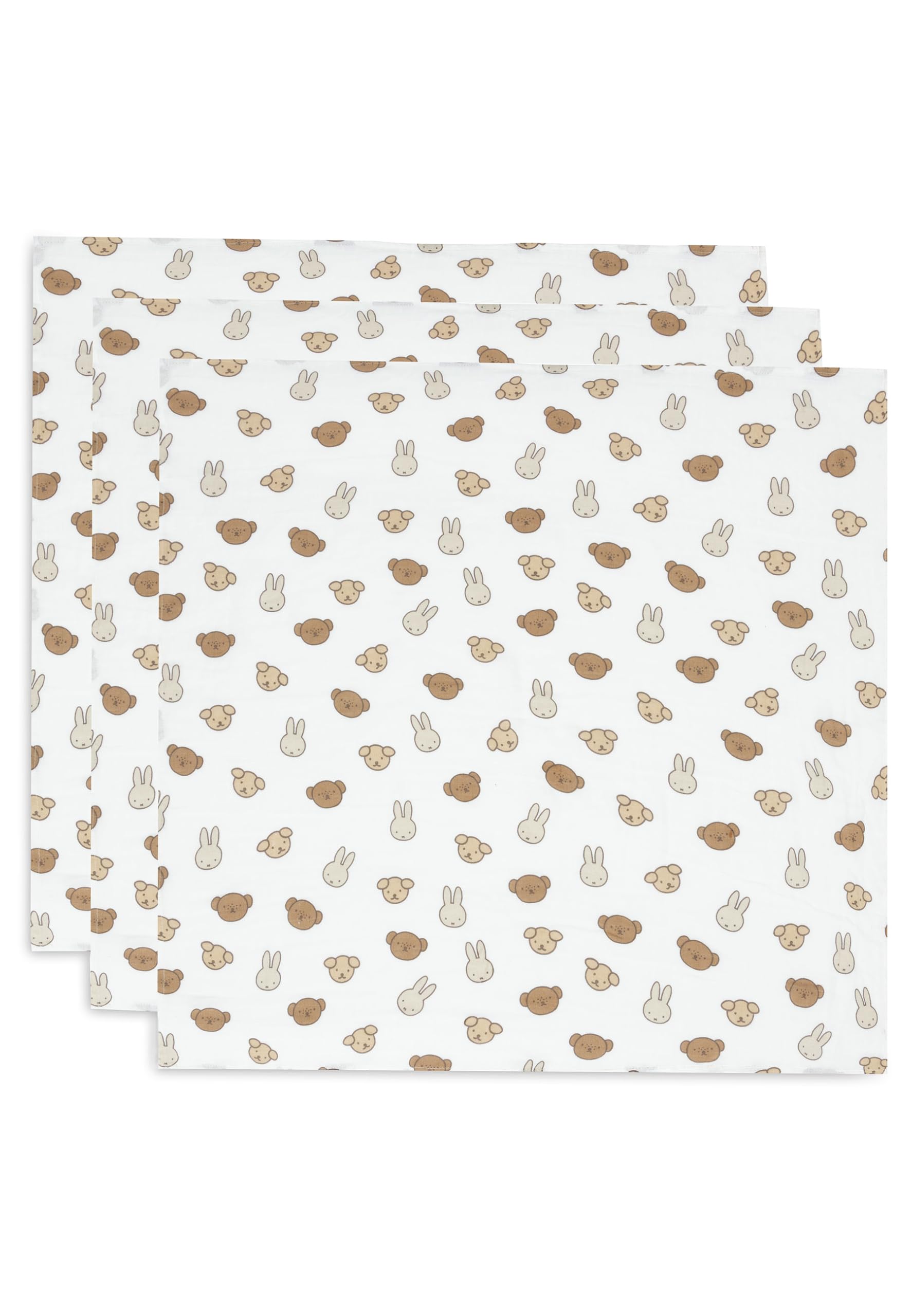 Jollein Miffy And Friends Muslin Cloth Baby - Pack Of 3-70 X 70 Cm - 100% Cotton - Burp Cloths Baby - Oeko-Tex Certified