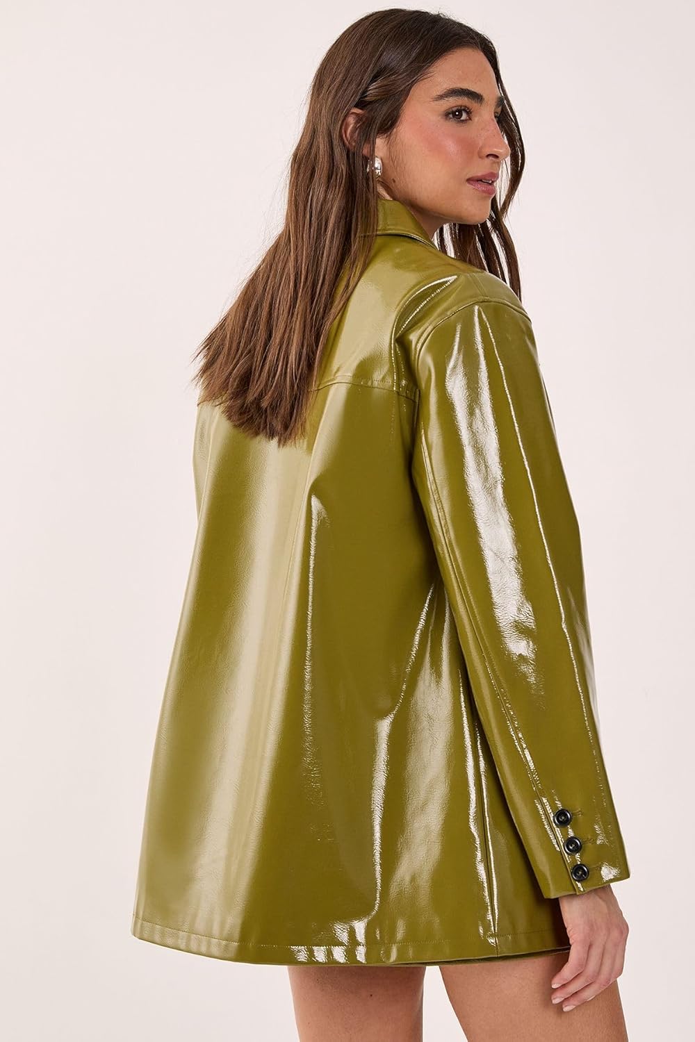 Nasty Gal Vinyl High Clean Longline Jacket