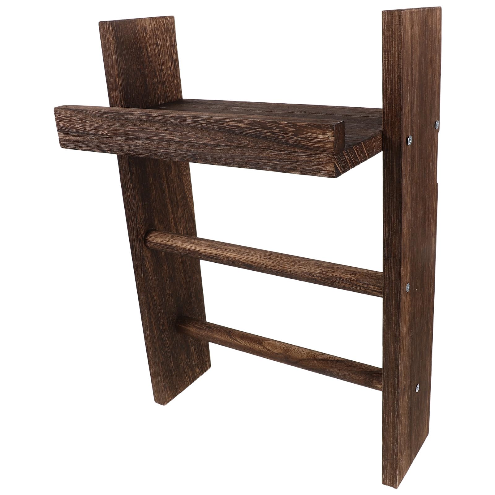 Porte-serviettes mural rustique en bois pour une salle de bain et des toilettes ordonnées