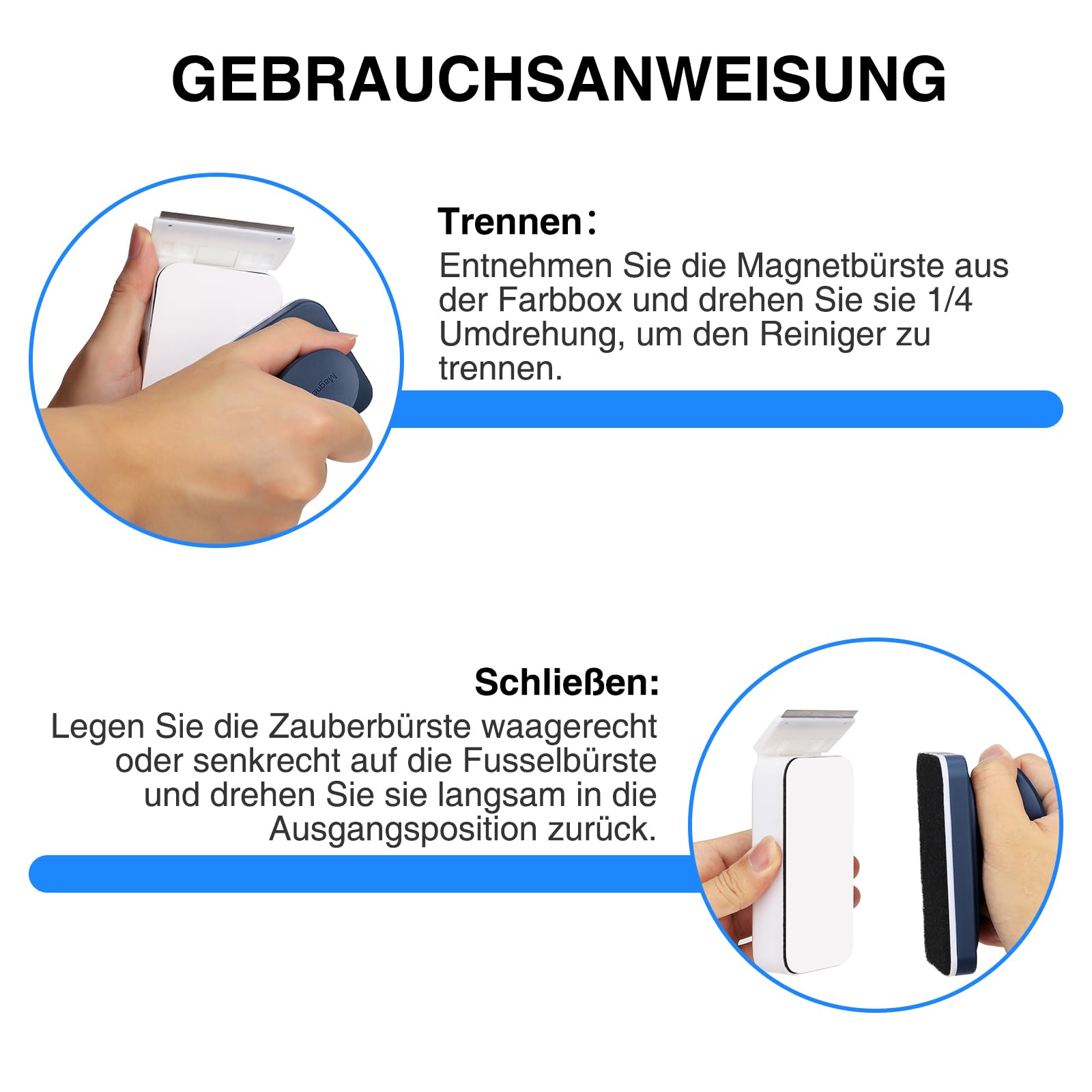 fishkeeper 2-in-1 Aquarium Reinigung Magnetbürste, Aquarium Magnet Scheibenreiniger, Ergonomischer Griff Aquarium Zubehör, Aquarium schwammbürste mit Abnehmbarem Schaber (M)