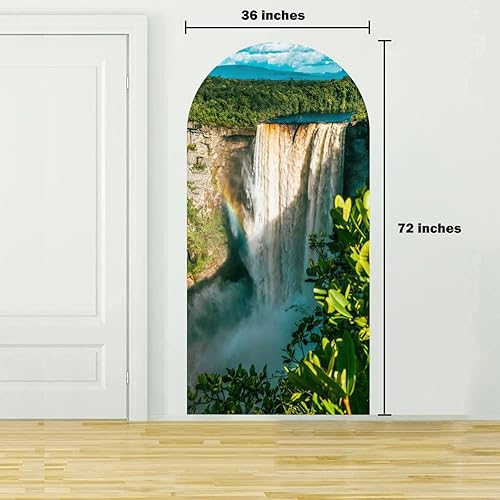 Miniatura 3 de Kaieteur - Vinilo adhesivo para pared, diseño de cascada de Guyana, autoadhesivo, extraíble, decoración de pared para sala de estar, dormitorio,